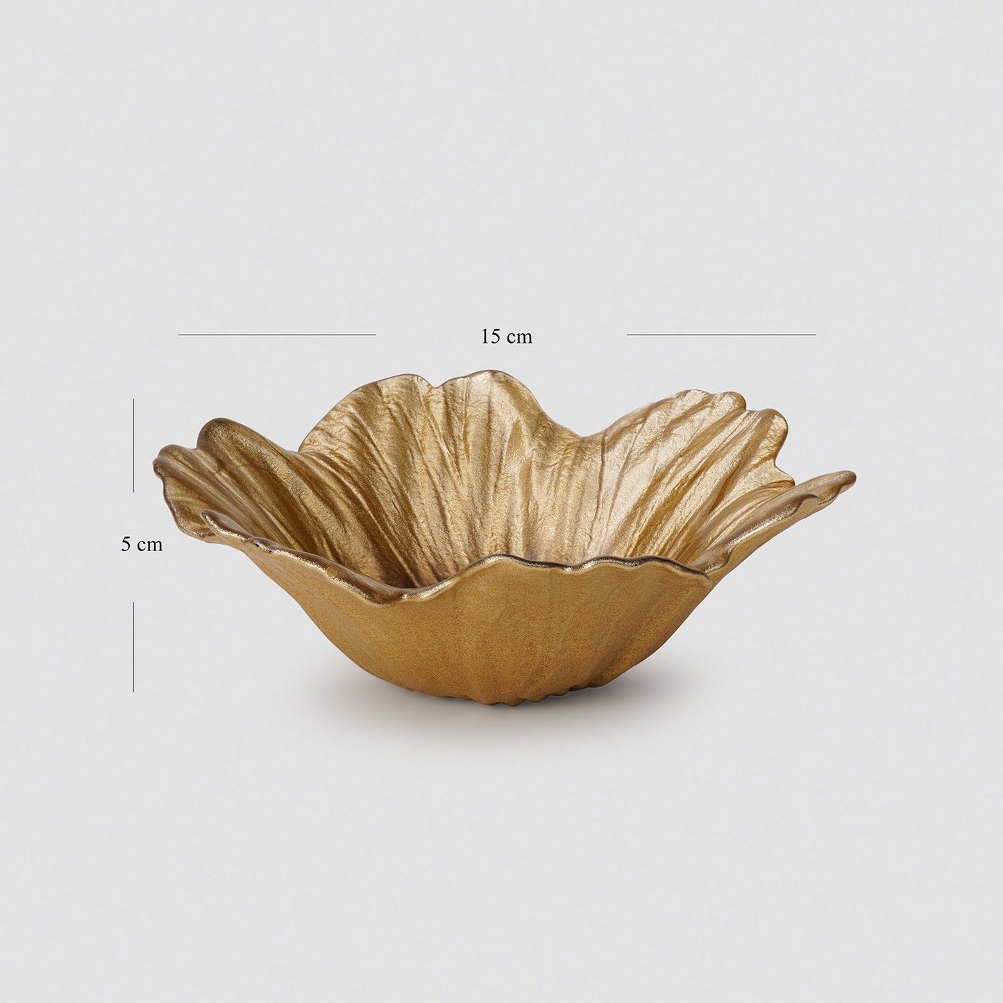 Set of 2 Gold Brown Flower Shaped Small Bowls