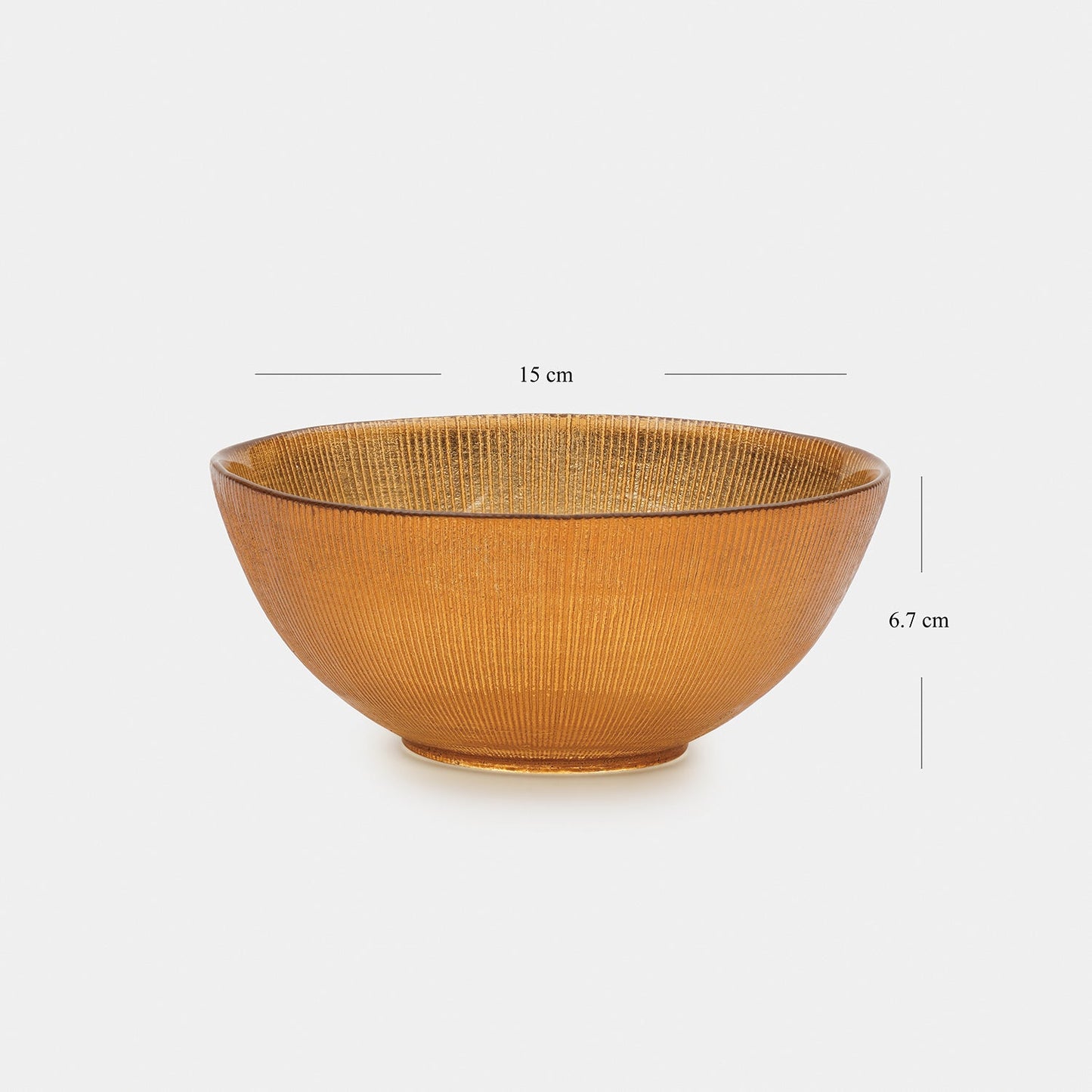 Set of 2 Gold Radial Textured Serving Bowls