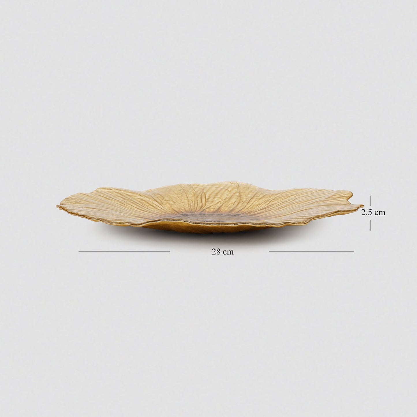 Set of 2 Gold Brown Flower Shaped Dinner Plates