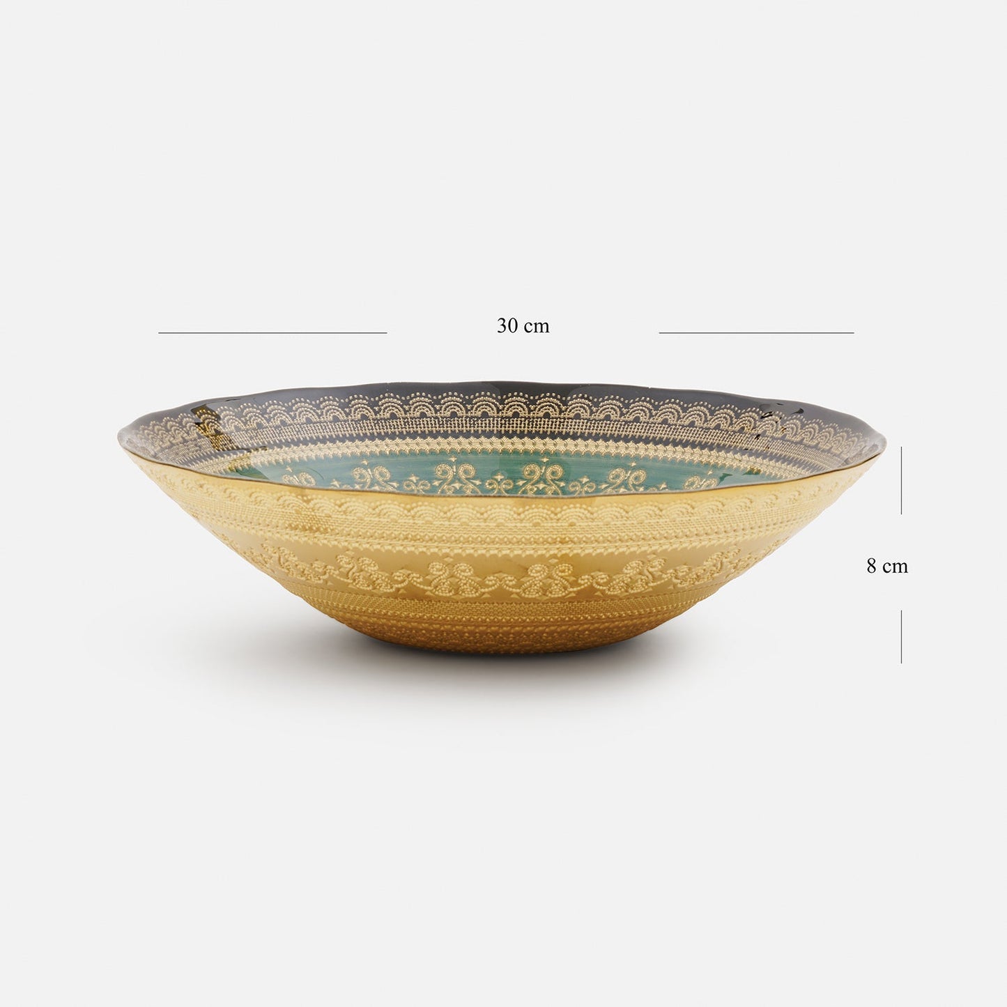Green Embellished Serving Bowl - Large