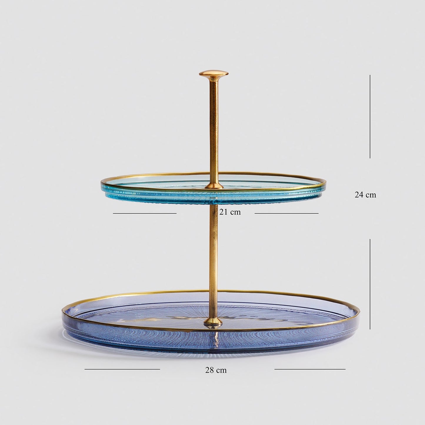 Blue & Navy Radial Textured Cake Stand