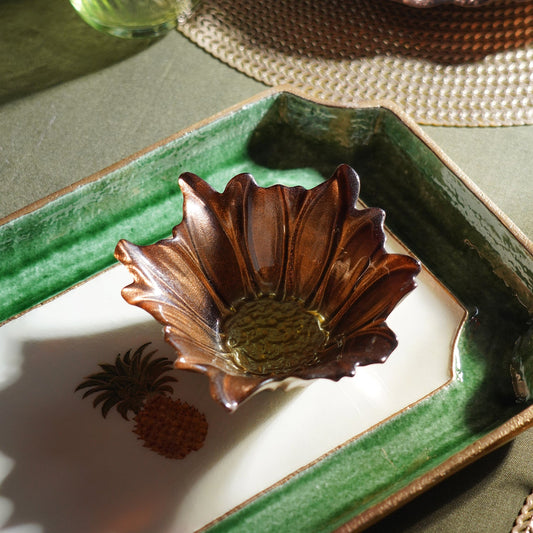 Brown Ombre Flower Shaped Serving Bowl - Small
