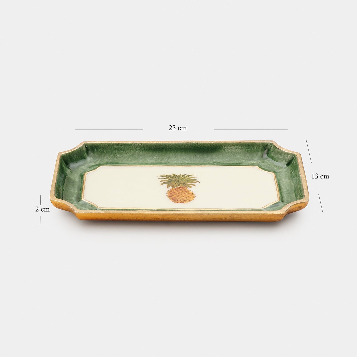 Green Pineapple Motif Platter - Small