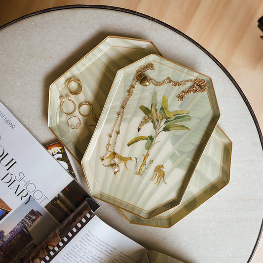 Beige Leopard Print Platter - Small