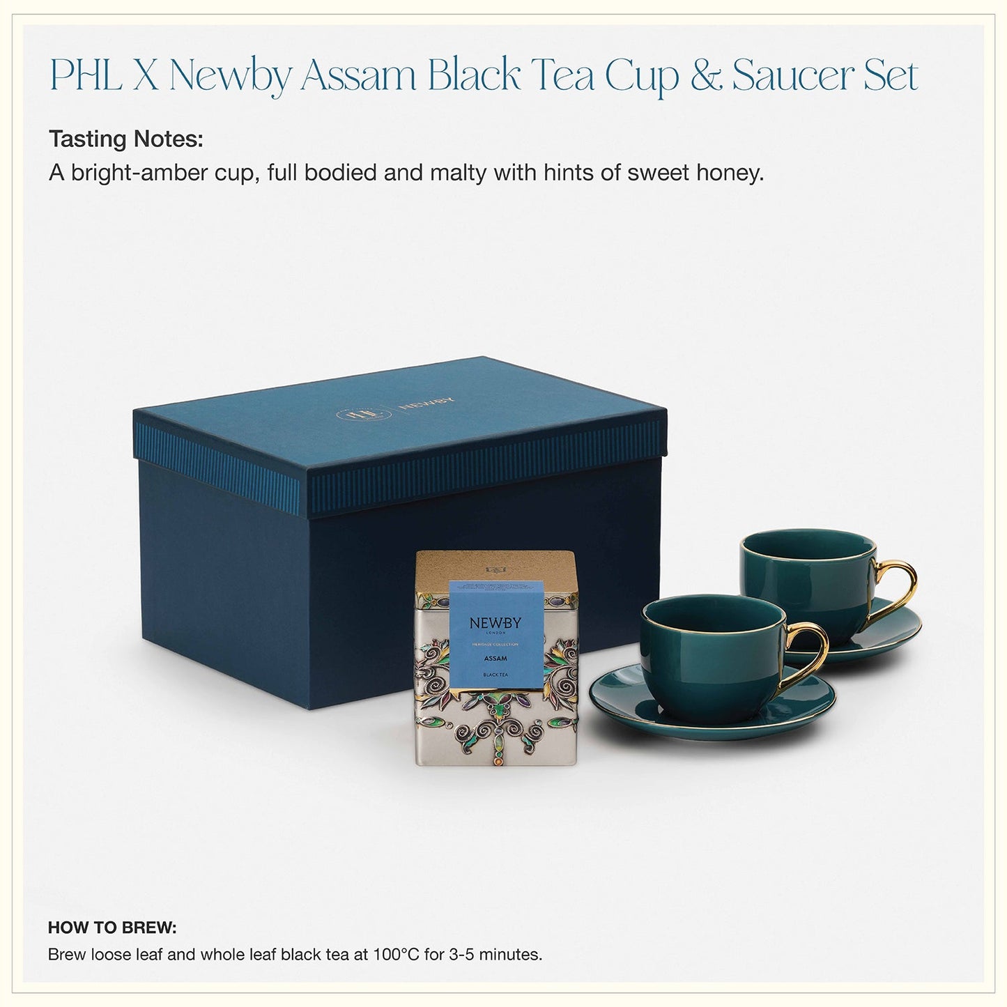 PHL X Newby English Breakfast Black Tea Cup & Saucer Set