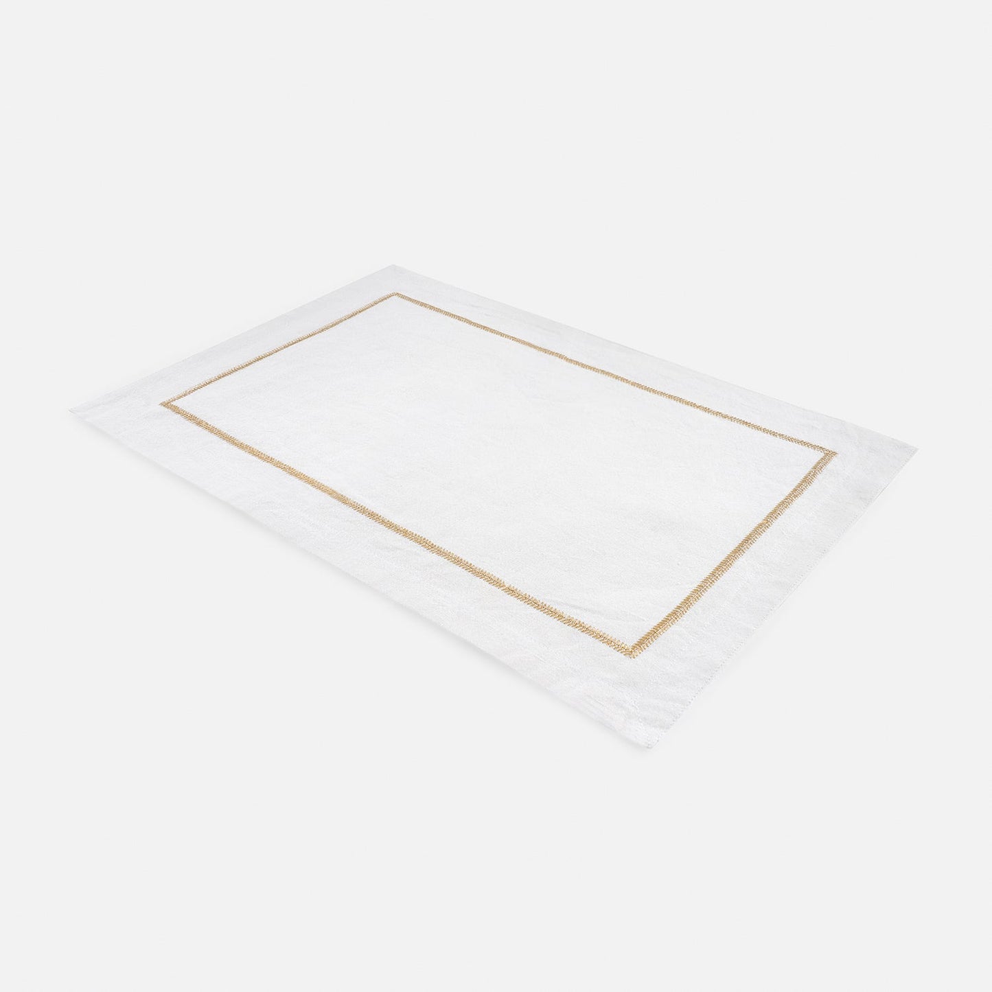 Set of 2 Ivory Zari Embroidered Linen Placemats