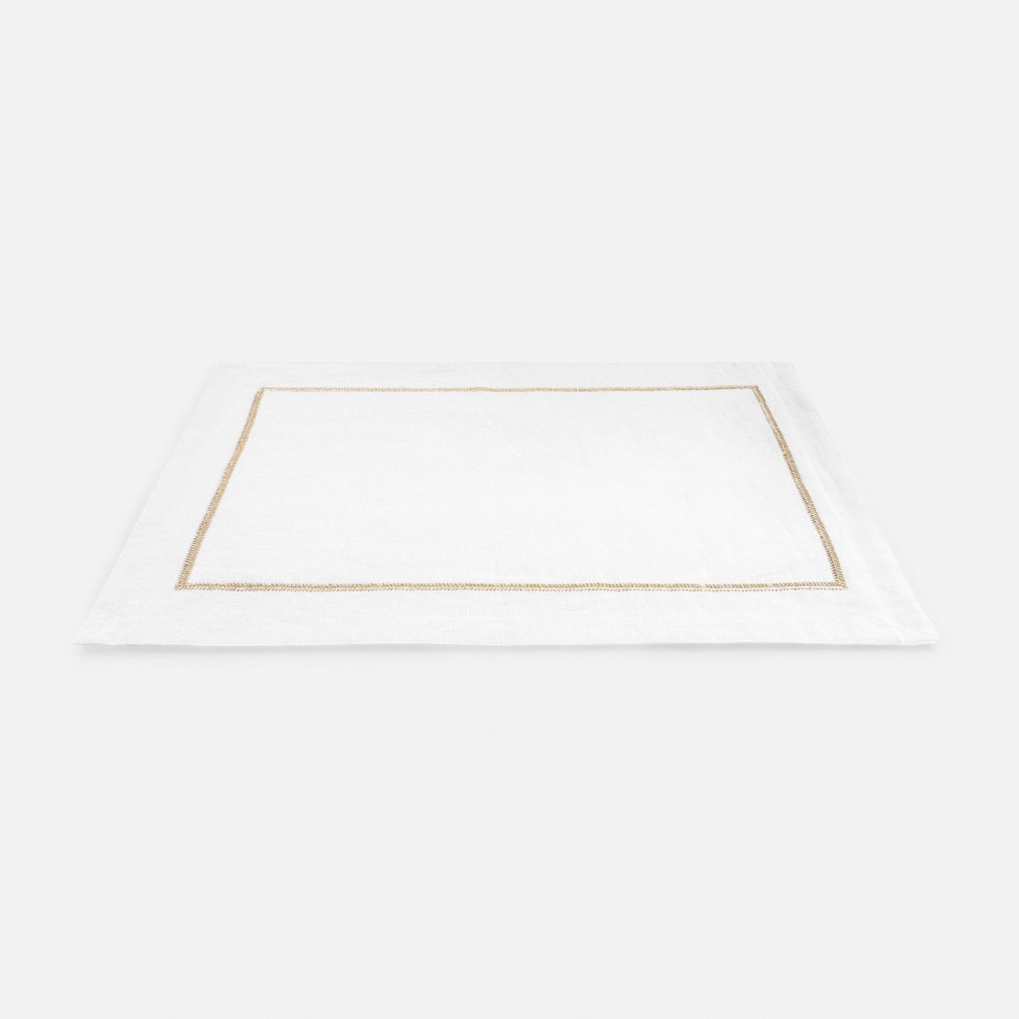 Set of 2 Ivory Zari Embroidered Linen Placemats