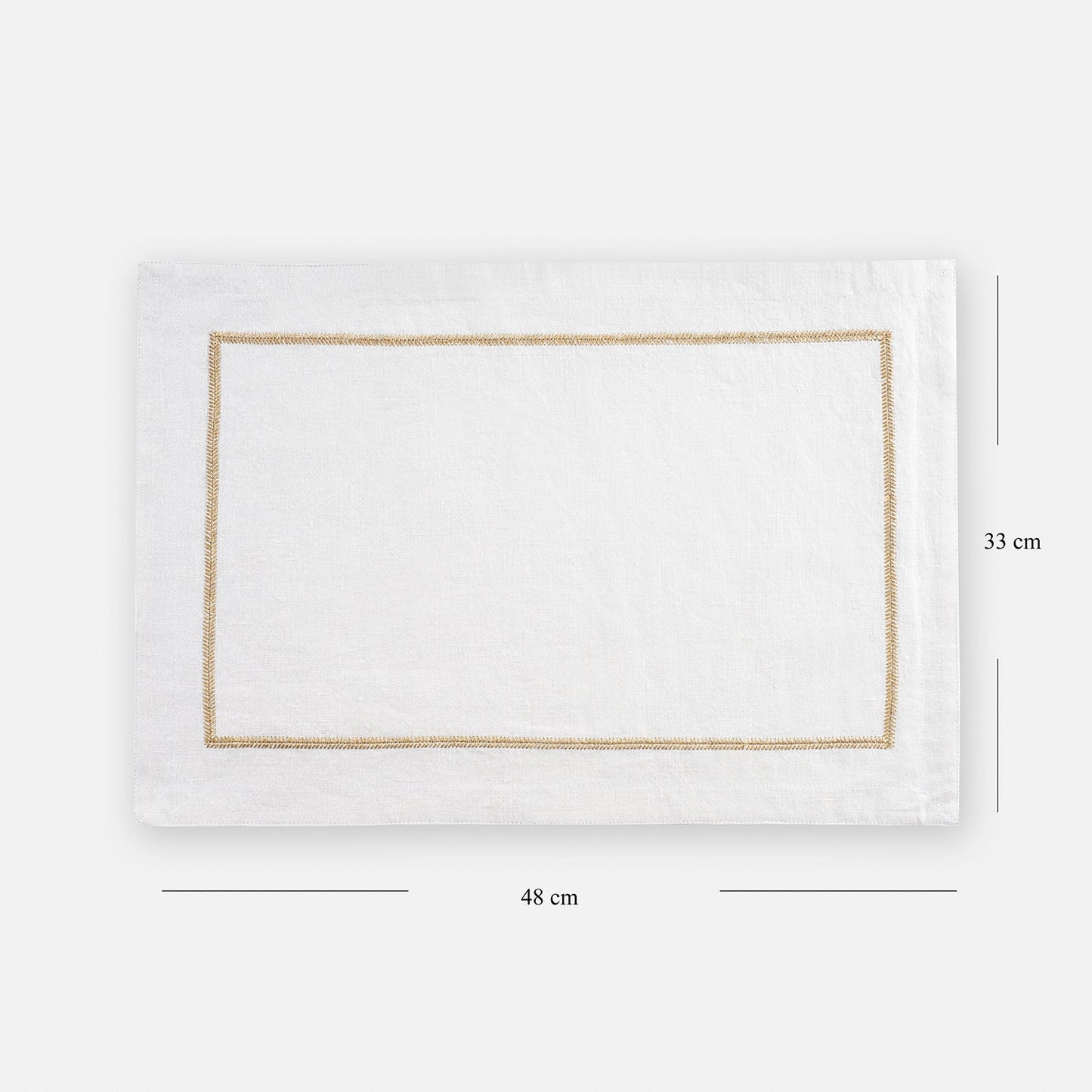 Set of 2 Ivory Zari Embroidered Linen Placemats