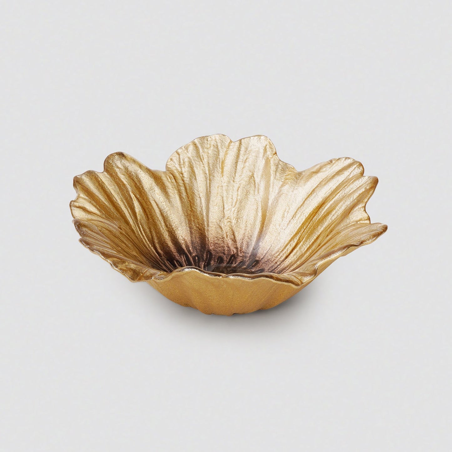 Set of 2 Gold Brown Flower Shaped Small Bowls
