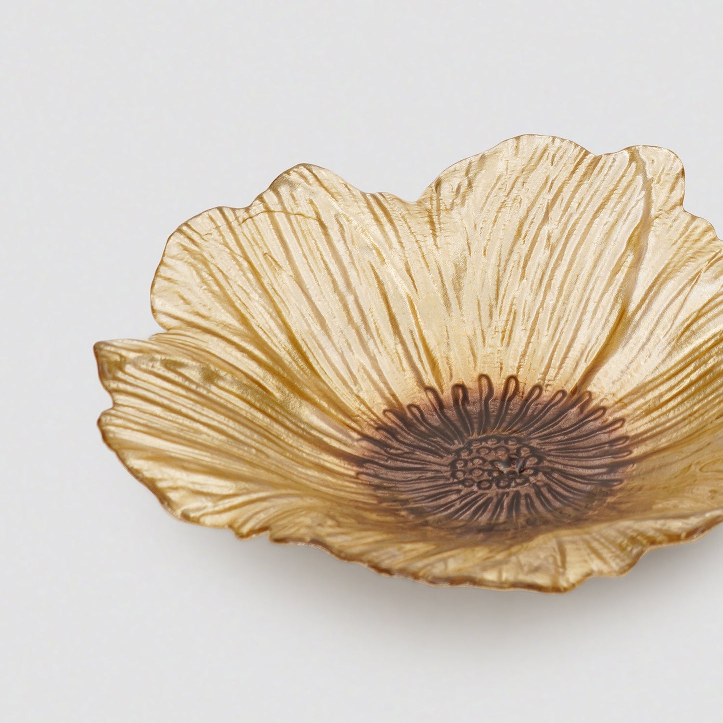 Set of 2 Gold Brown Flower Shaped Serving Bowls