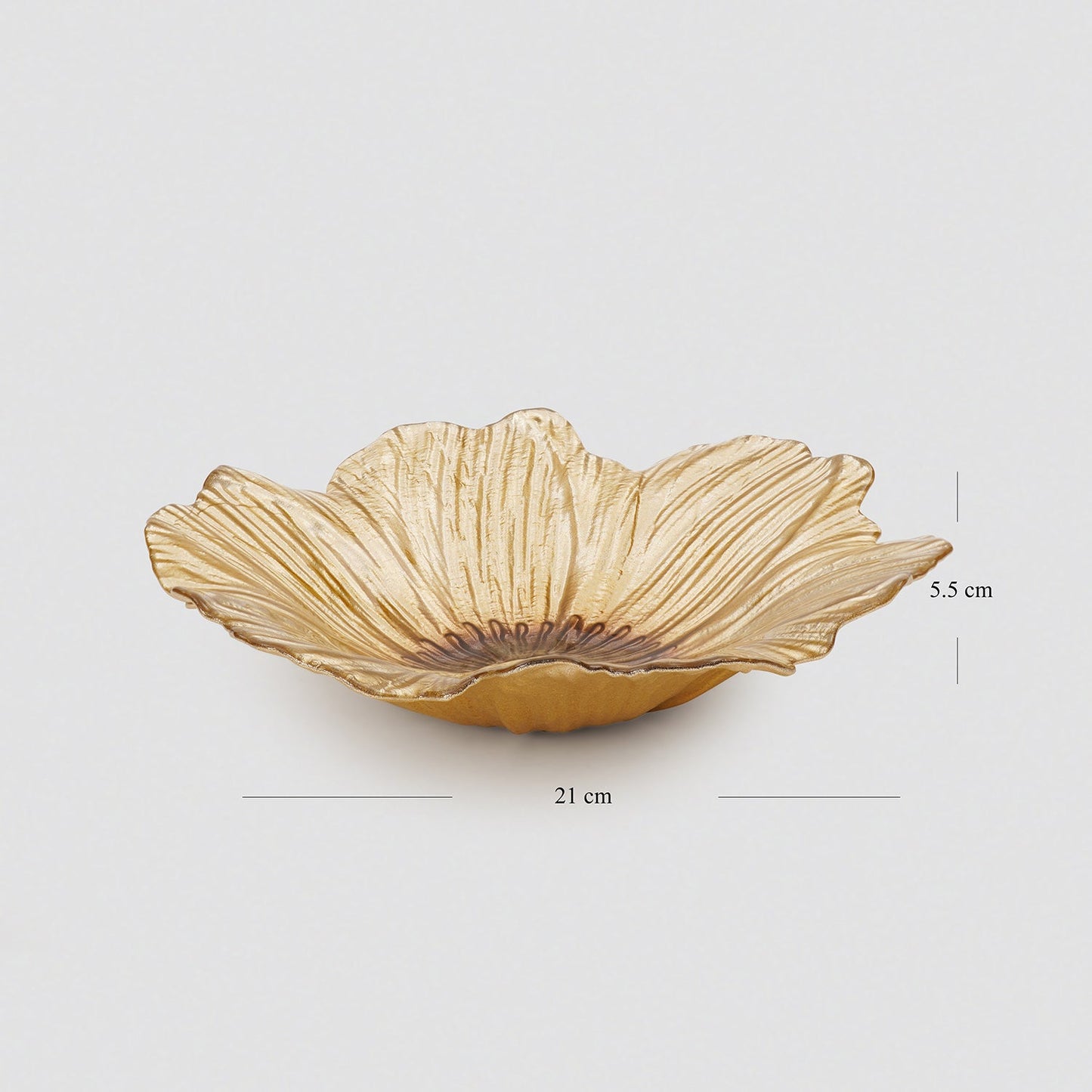 Set of 2 Gold Brown Flower Shaped Serving Bowls