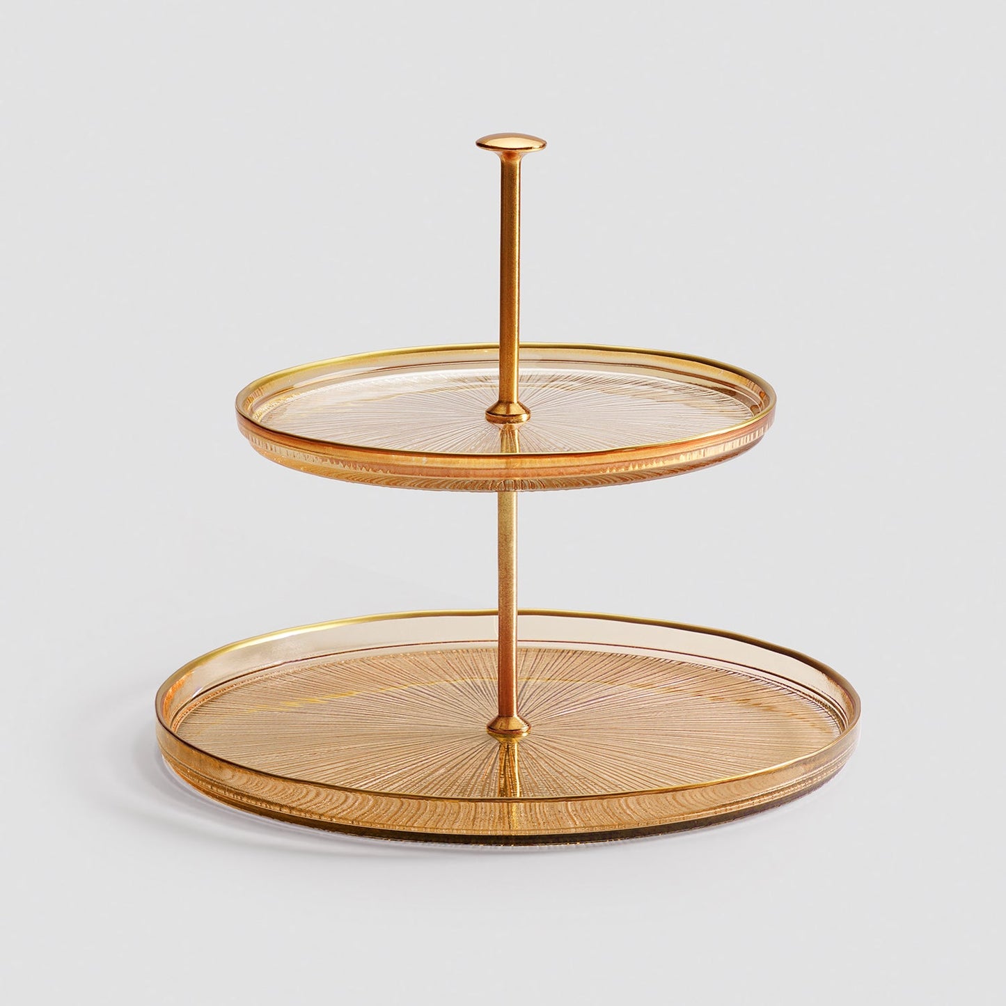 Amber Two Tiered Radial Textured Cookie Stand