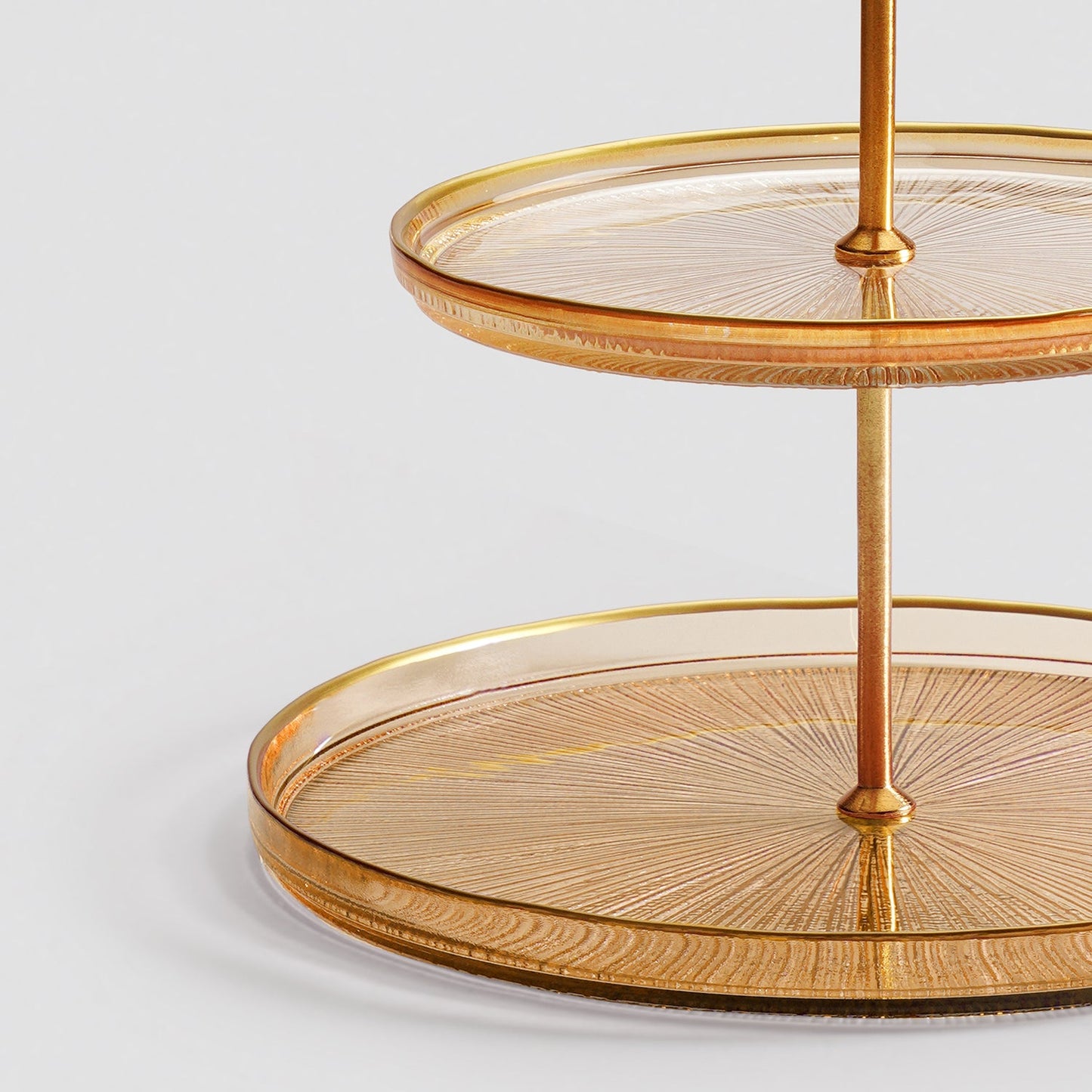 Amber Two Tiered Radial Textured Cookie Stand