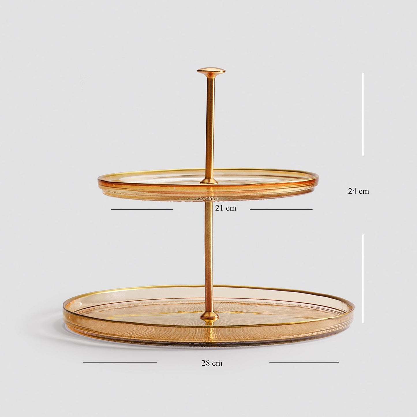 Amber Two Tiered Radial Textured Cookie Stand