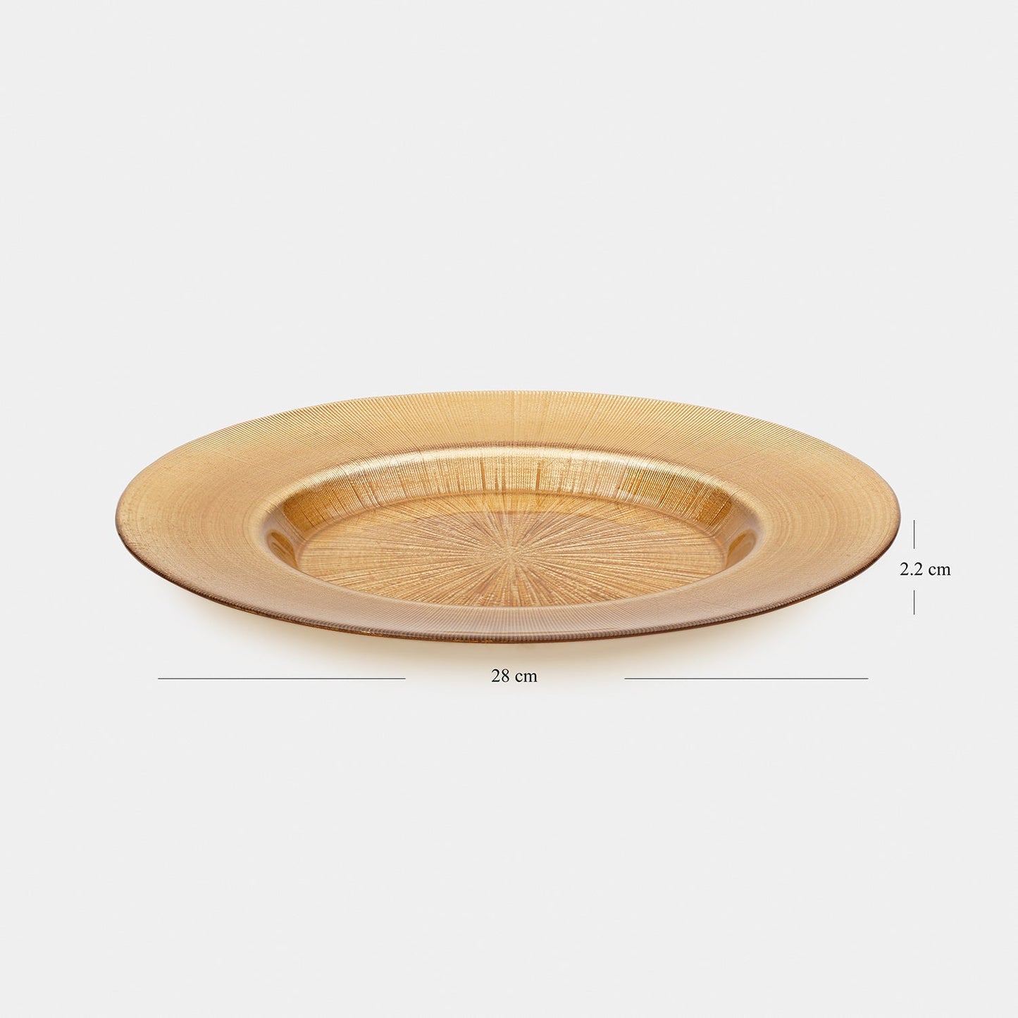 Set of 2 Gold Radial Textured Dinner Plates