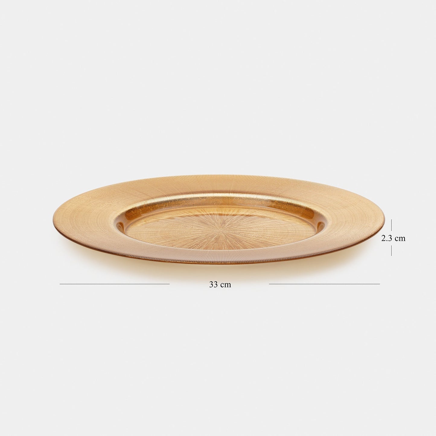 Set of 2 Gold Radial Textured Charger Plates
