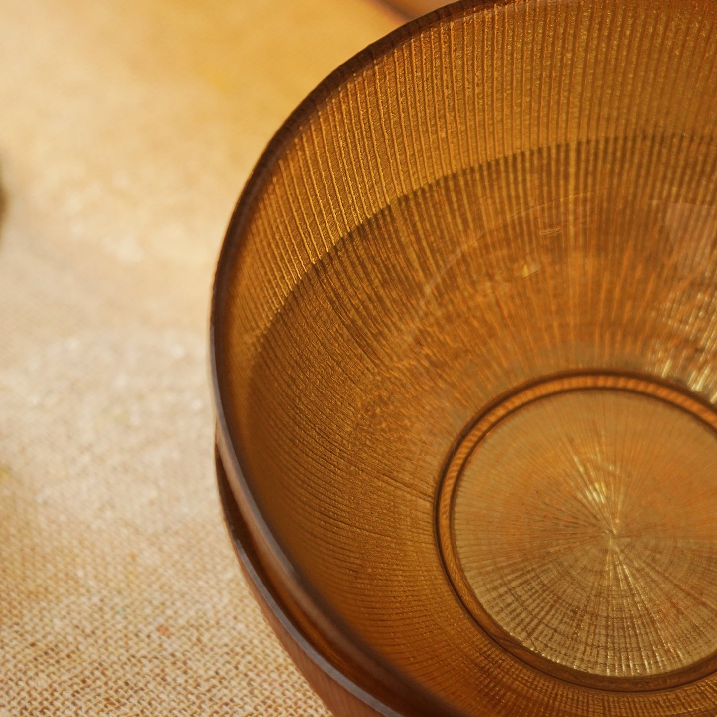 Set of 2 Gold Radial Textured Serving Bowls
