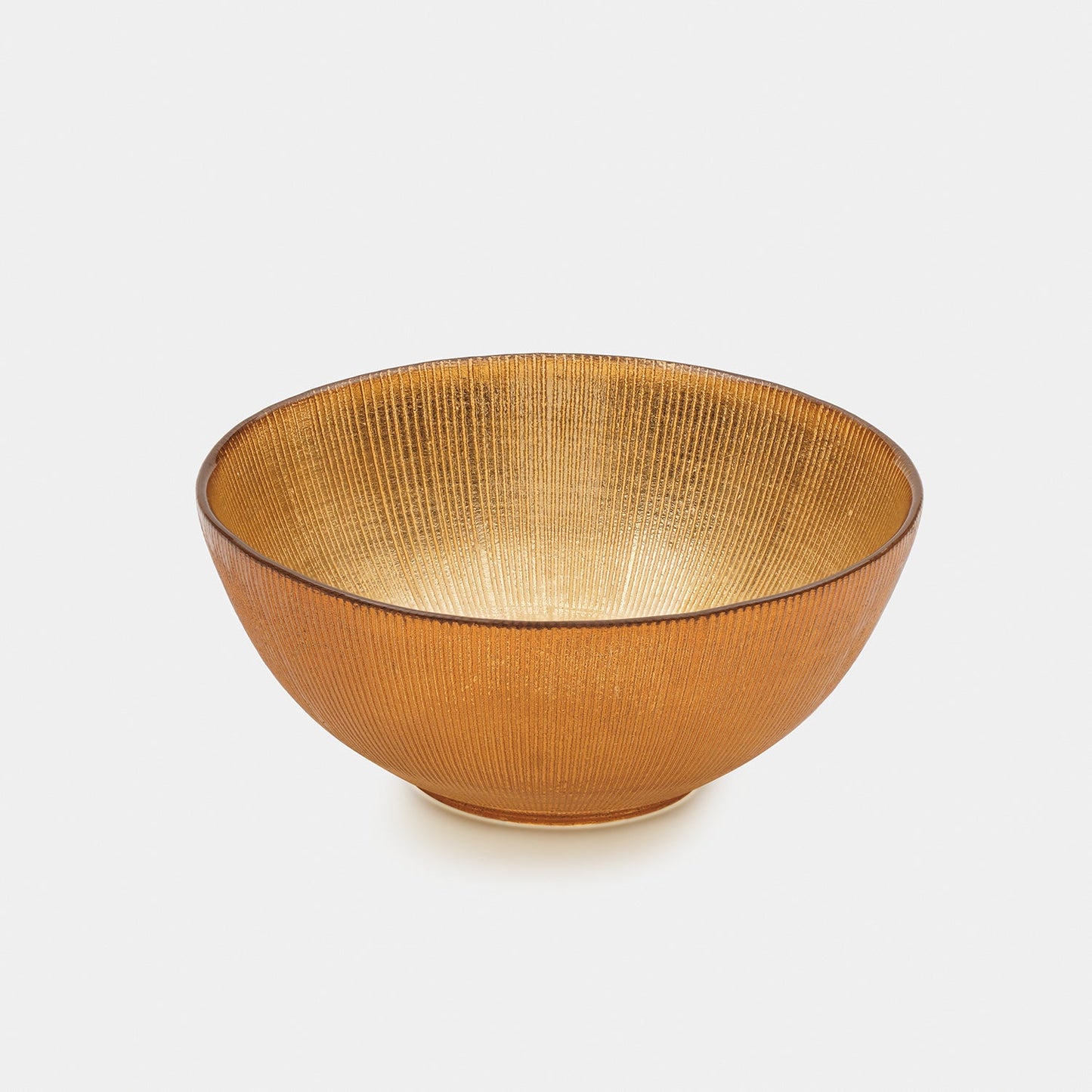 Set of 2 Gold Radial Textured Serving Bowls