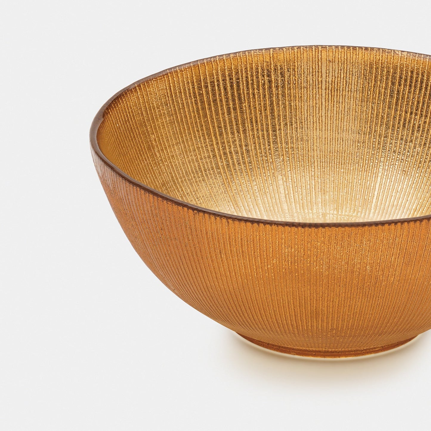 Set of 2 Gold Radial Textured Serving Bowls