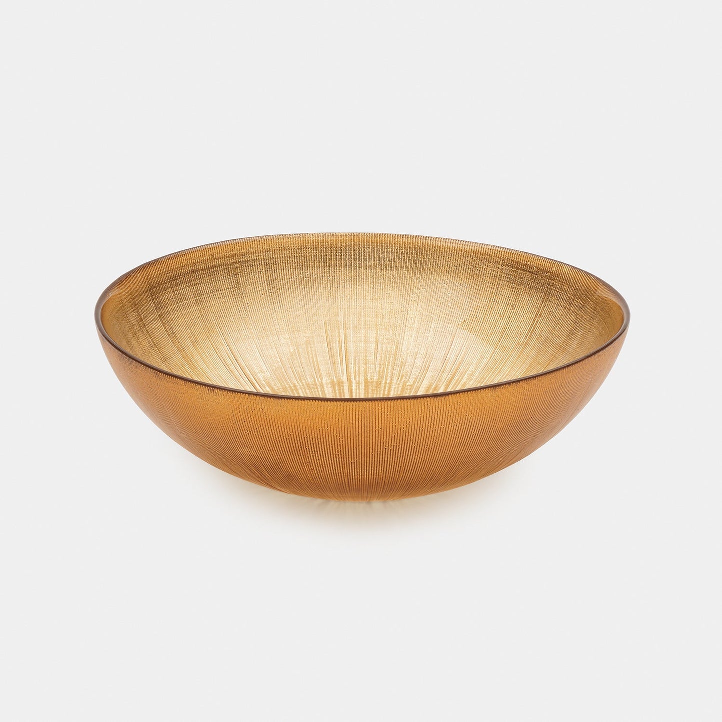 Gold Radial Textured Serving Bowls - Large