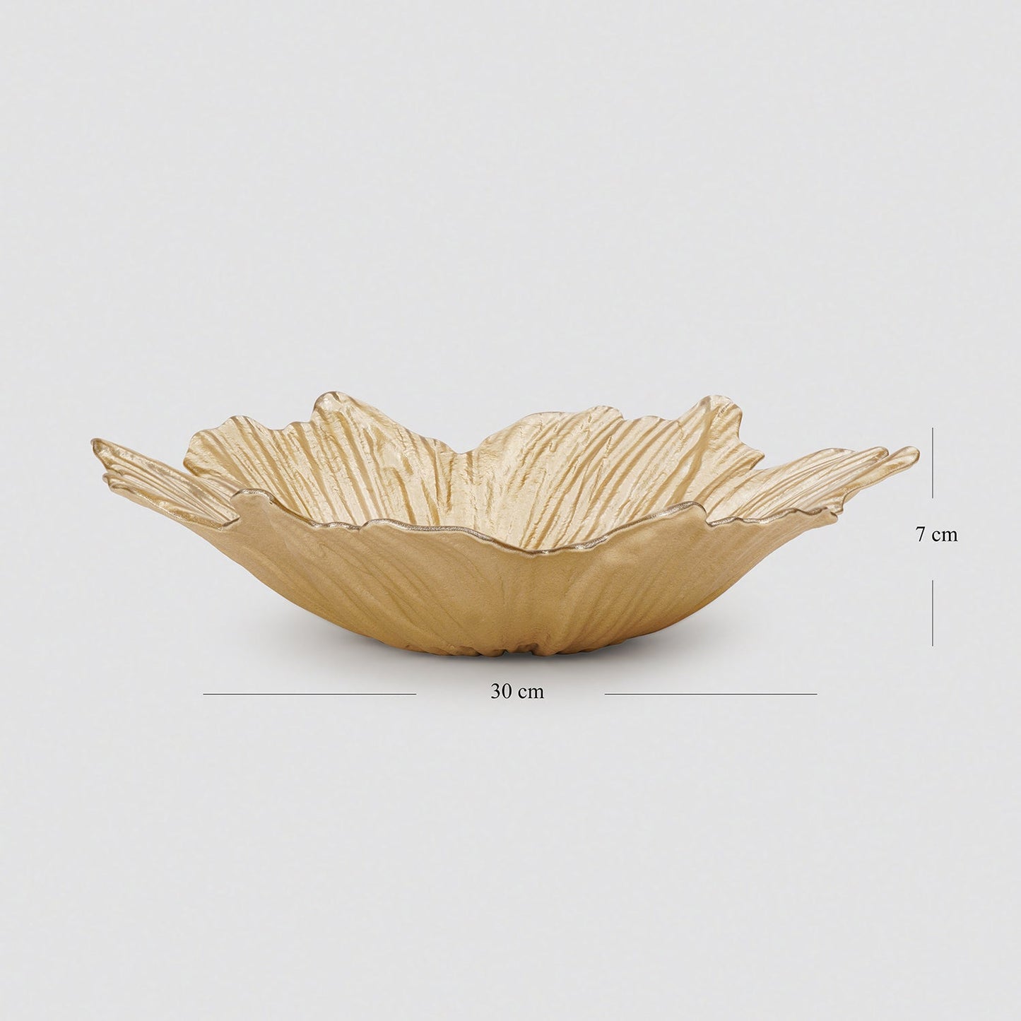 Gold Brown Flower Shaped Serving Bowl - Large