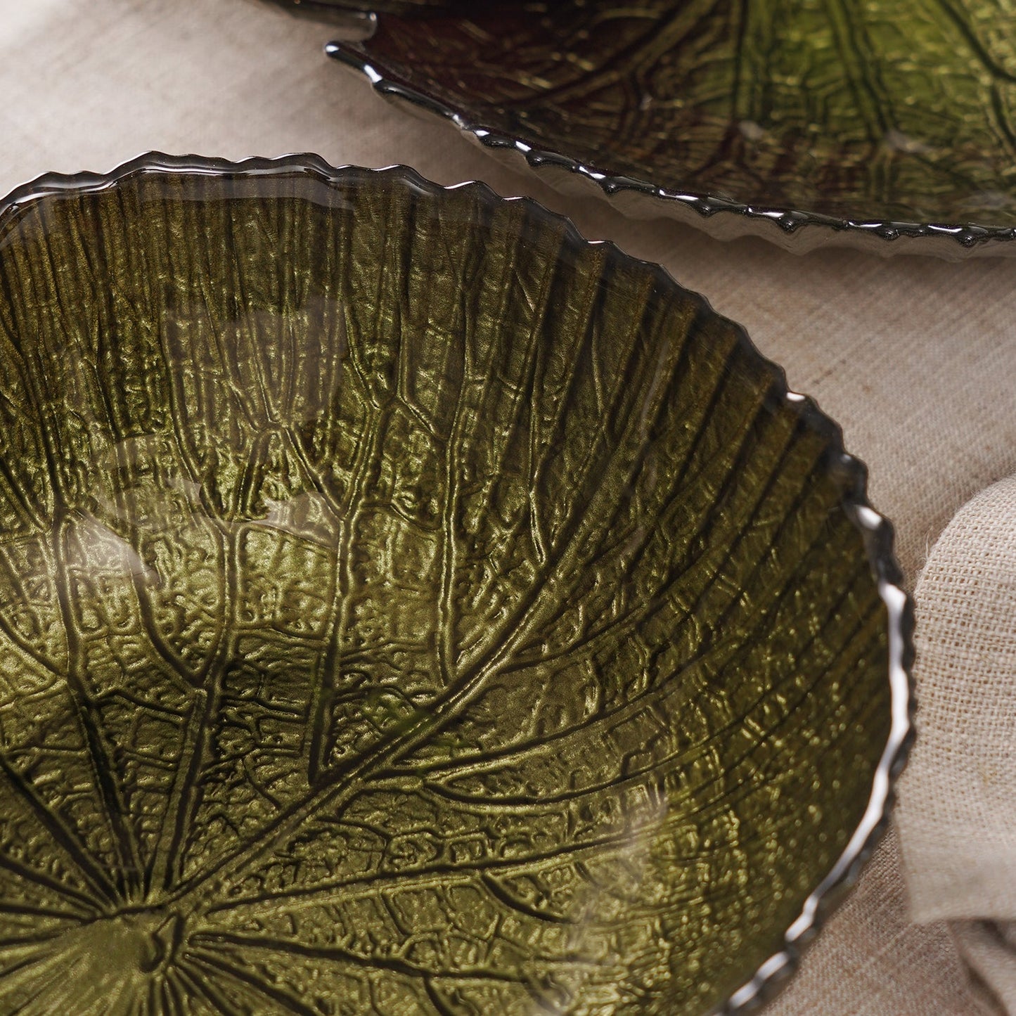Green Lotus Leaf Decorative Serving Bowl - Small