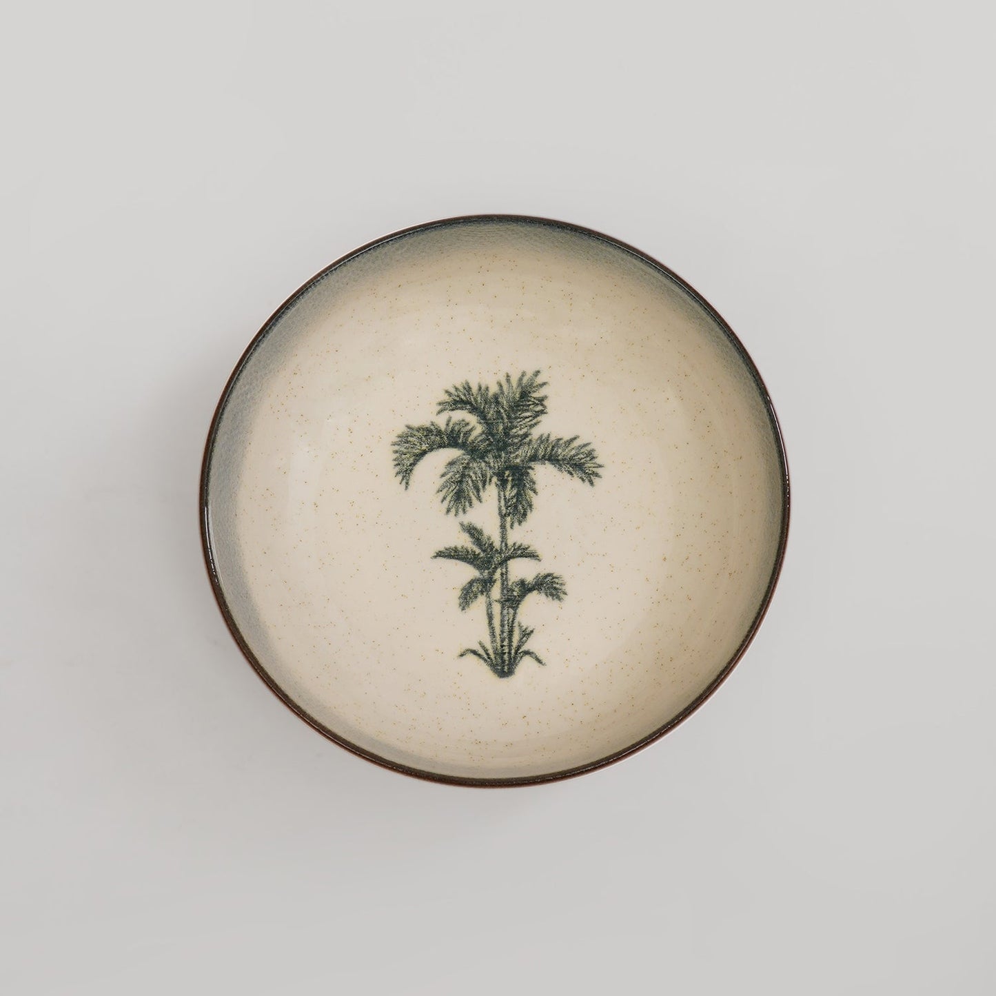 Ivory Ceramic Printed Serving Bowl