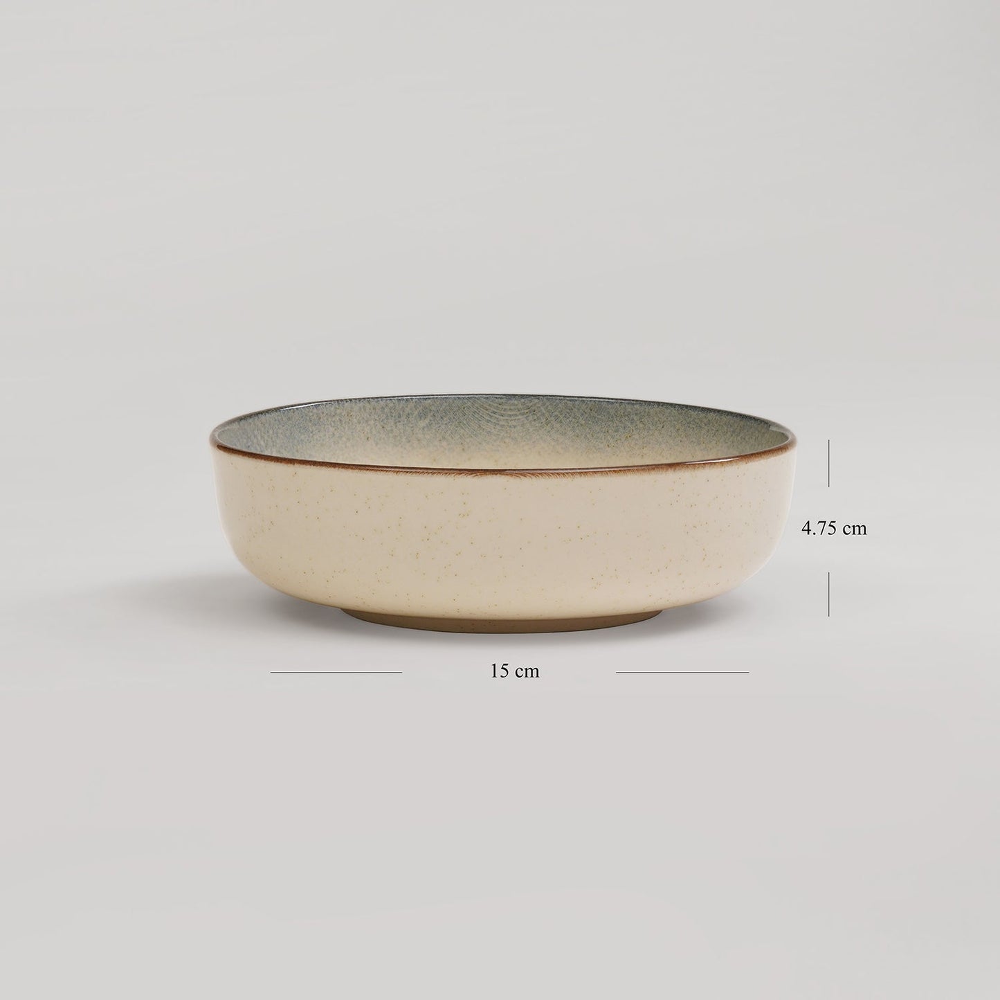 Ivory Ceramic Printed Serving Bowl