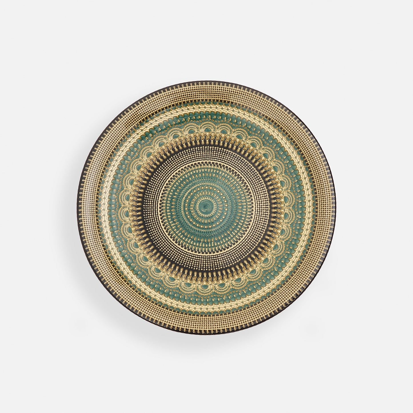 Set of 2 Green Embellished Dessert Plates