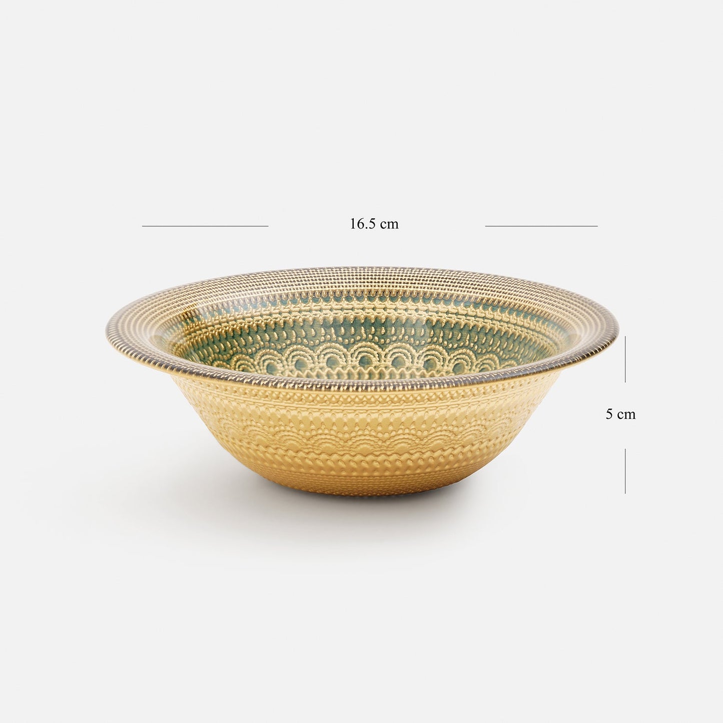 Set of 2 Green Embellished Serving Bowls