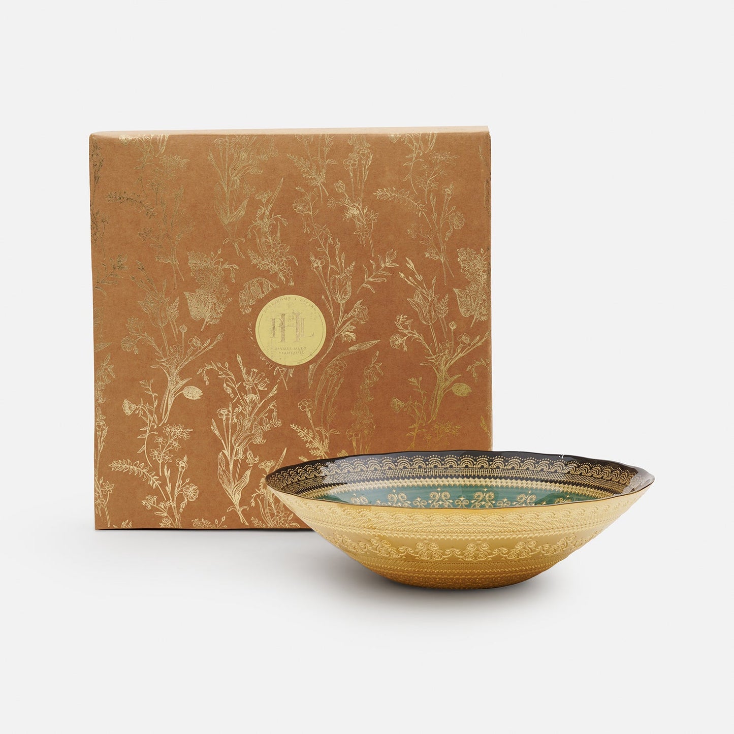 Green Embellished Serving Bowl - Large