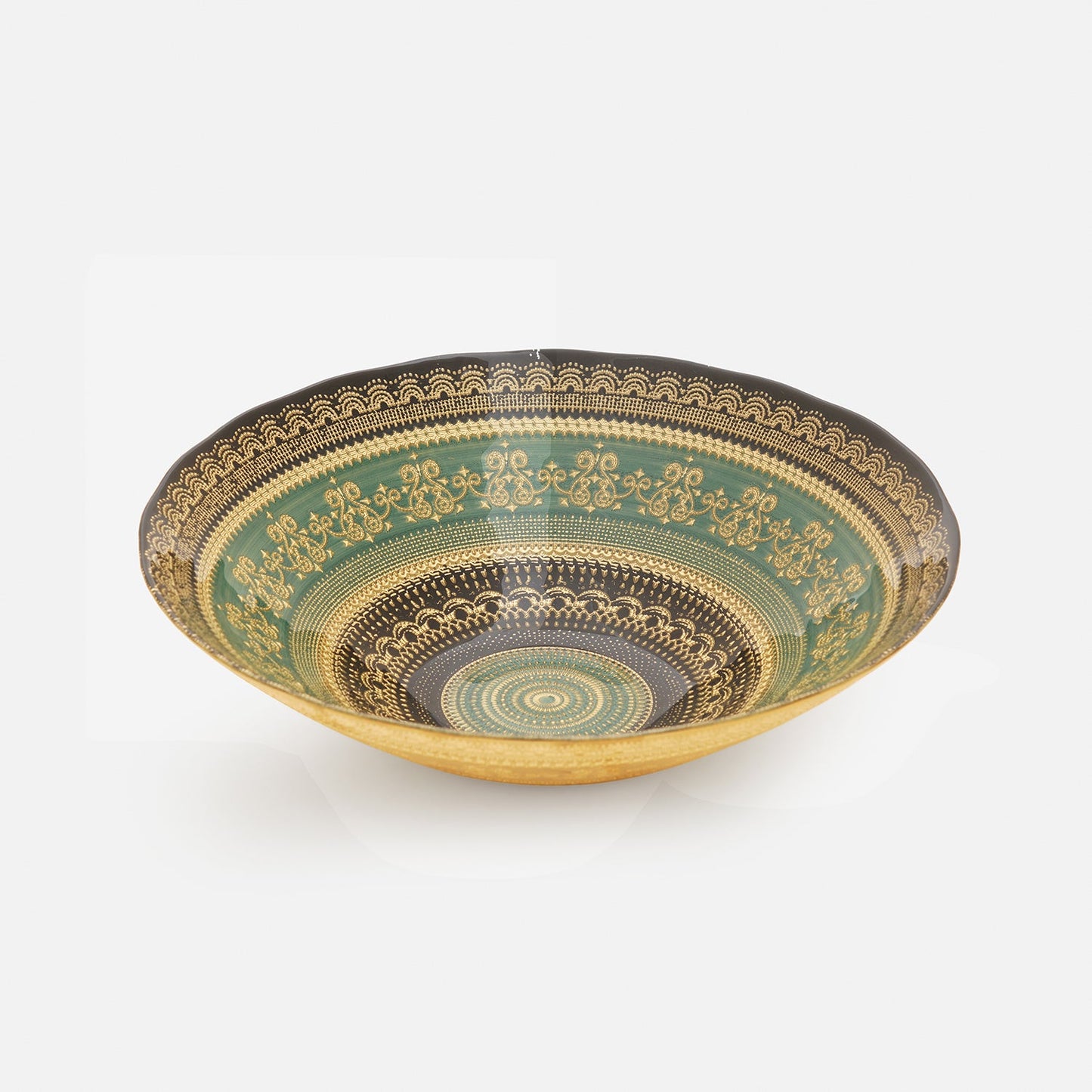 Green Embellished Serving Bowl - Large