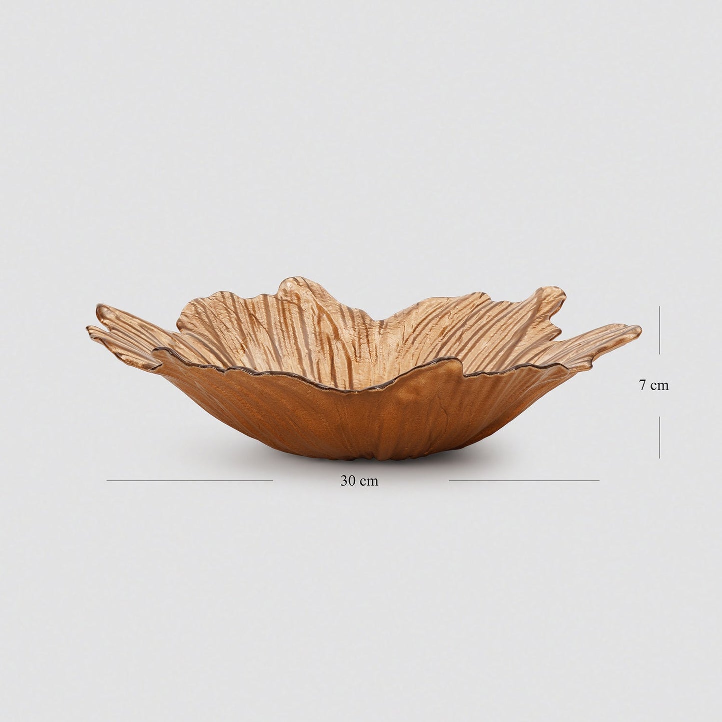 Copper Gold Flower Shaped Serving Bowl - Large