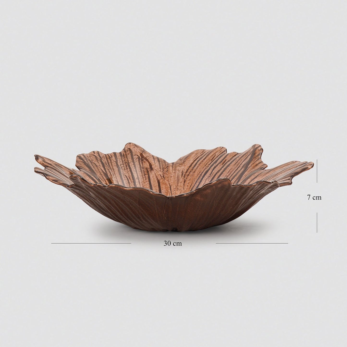 Bronze Gold Flower Shaped Serving Bowl - Large