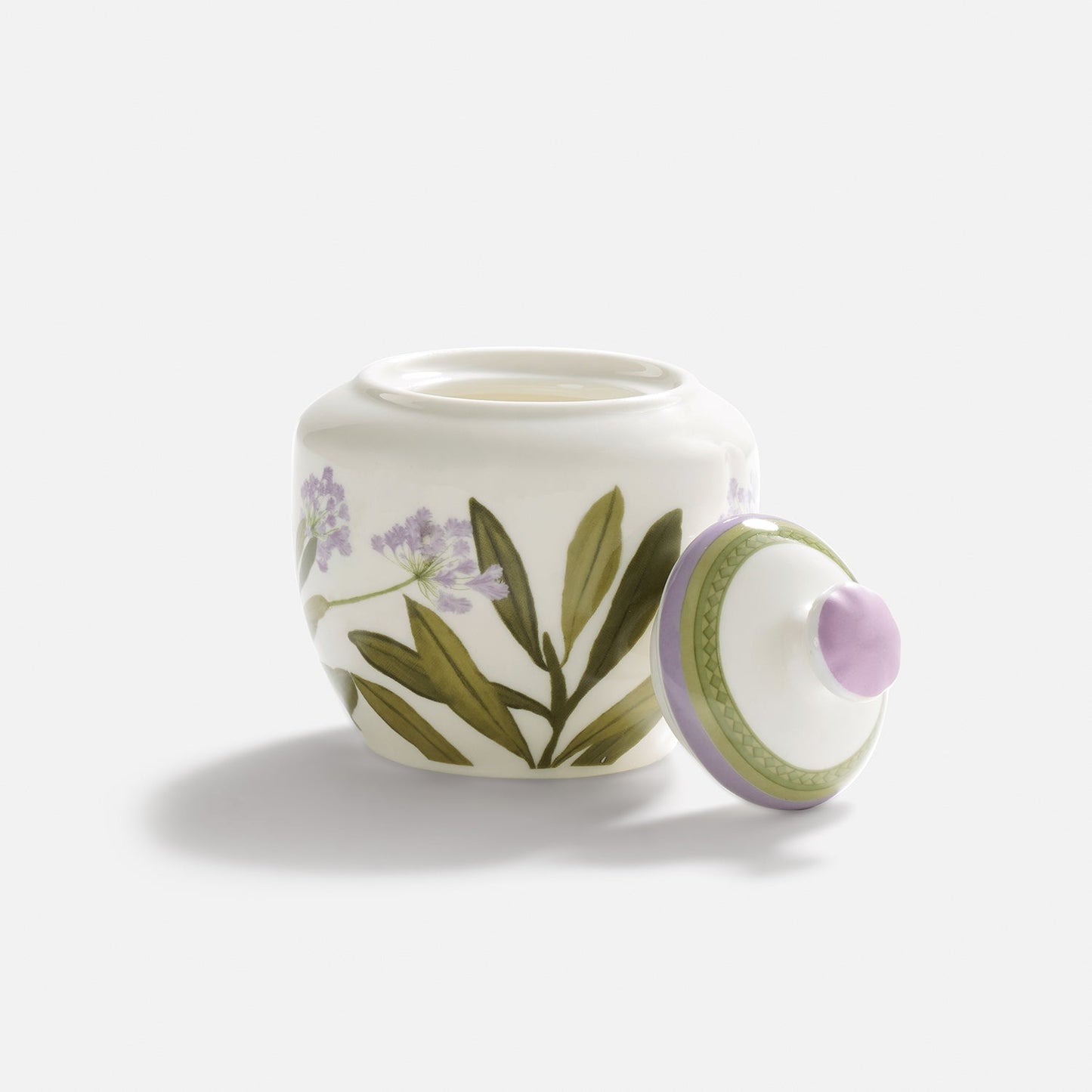 Set of 3 Purple Printed Bone China Tea Set