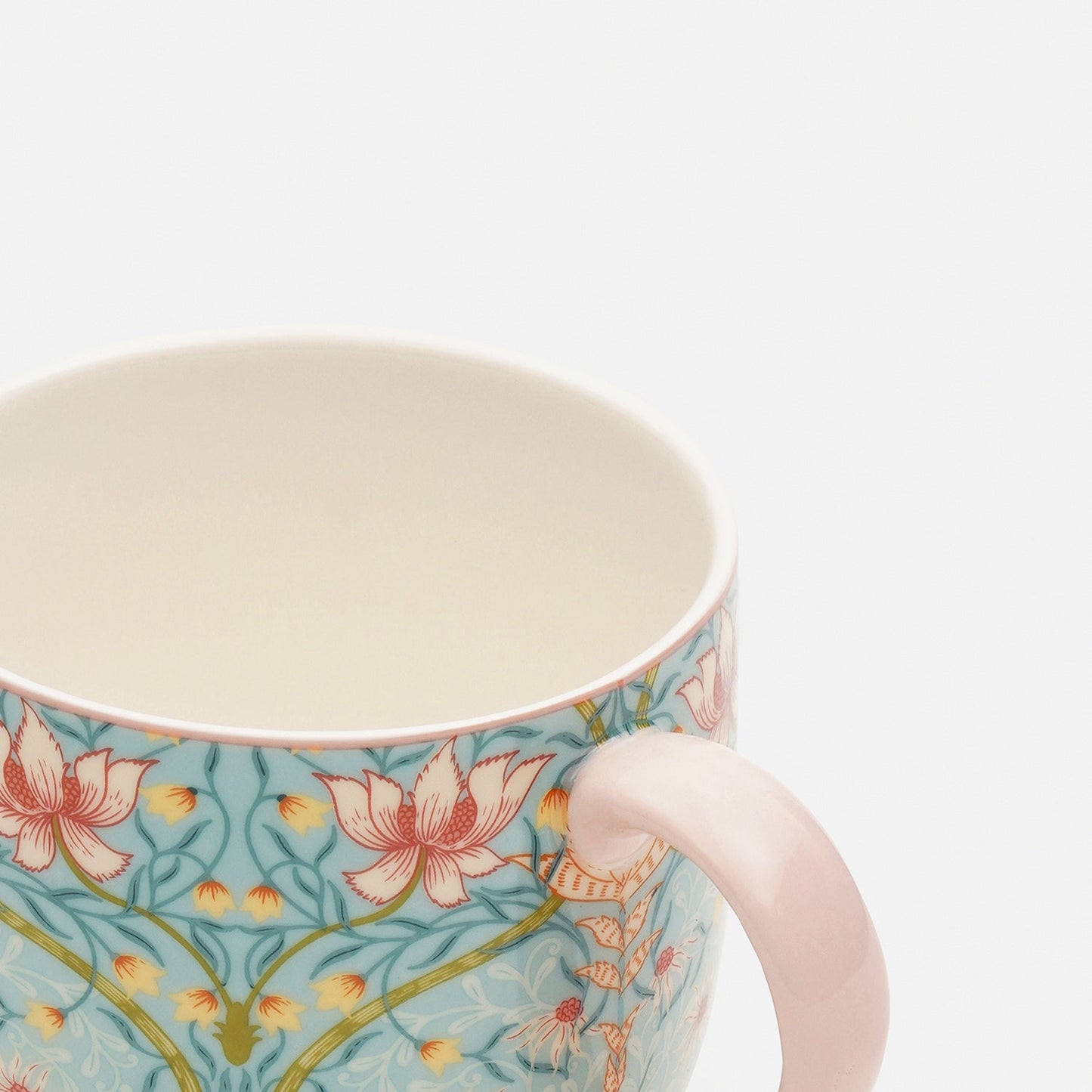 Set of 2 Blue Prined Bone China Coffee Mugs