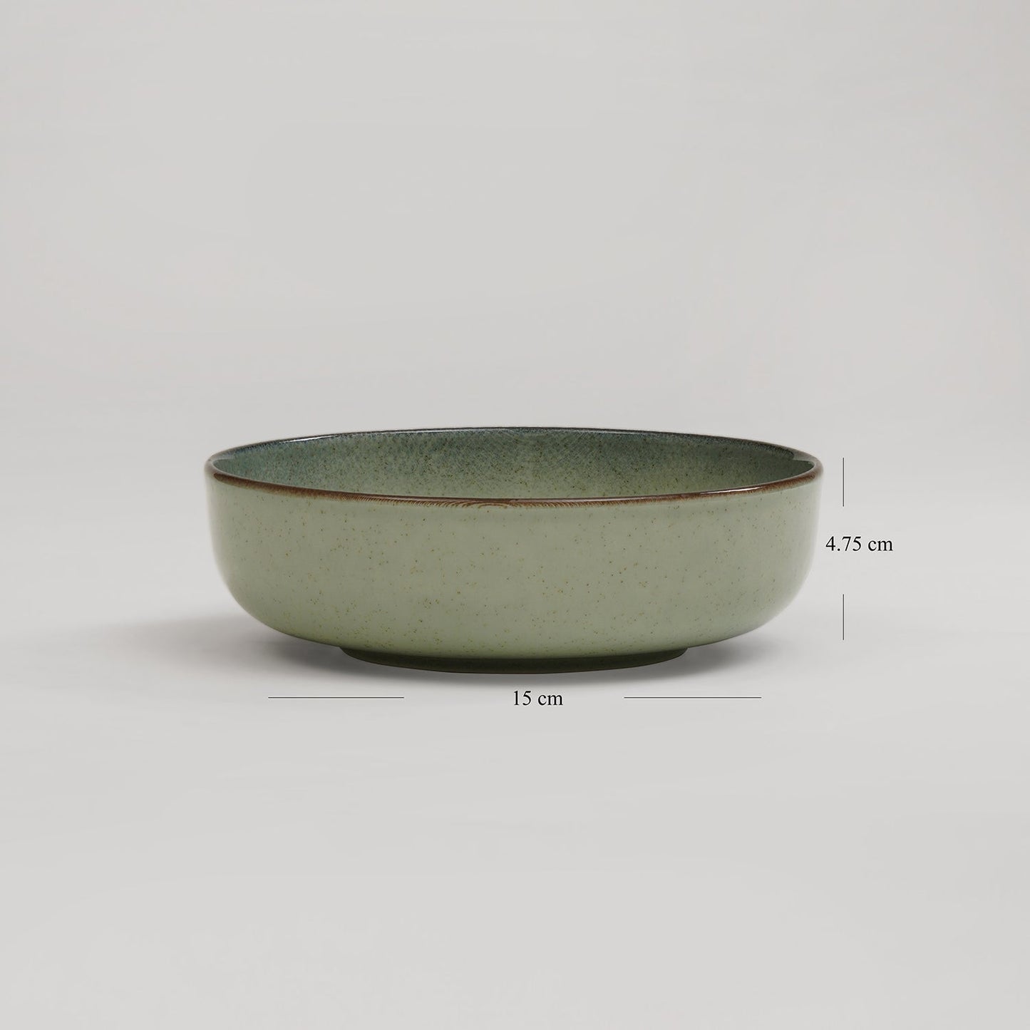 Green Ceramic Printed Serving Bowl