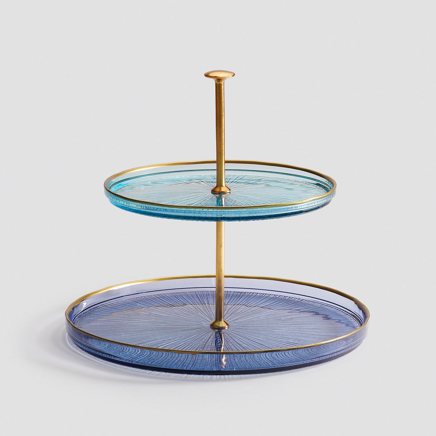 Blue & Navy Radial Textured Cake Stand