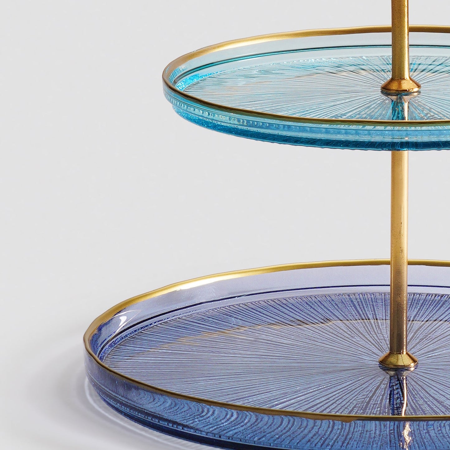 Blue & Navy Radial Textured Cake Stand