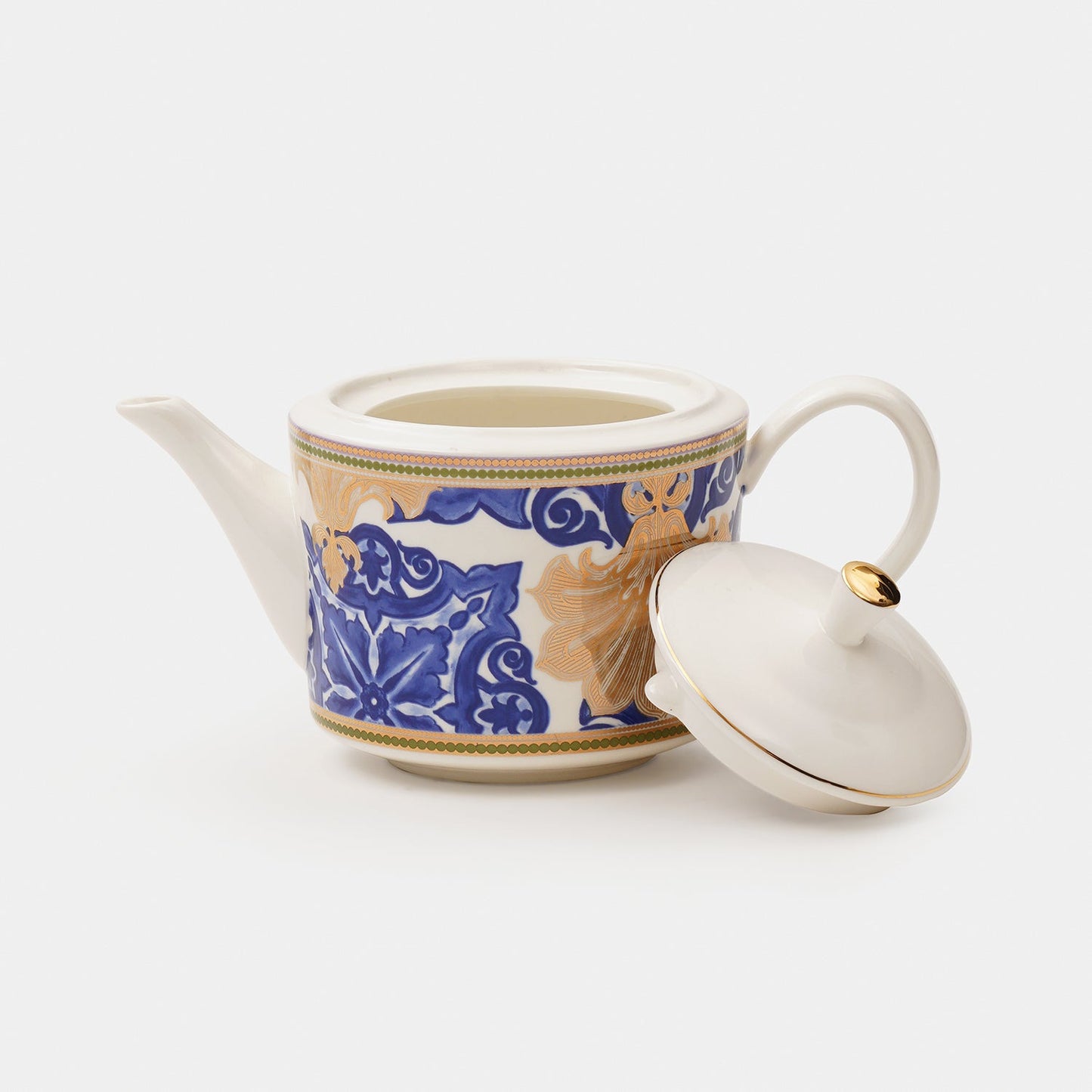 Set of 3 Blue & Ivory Amalfi Print Tea Set