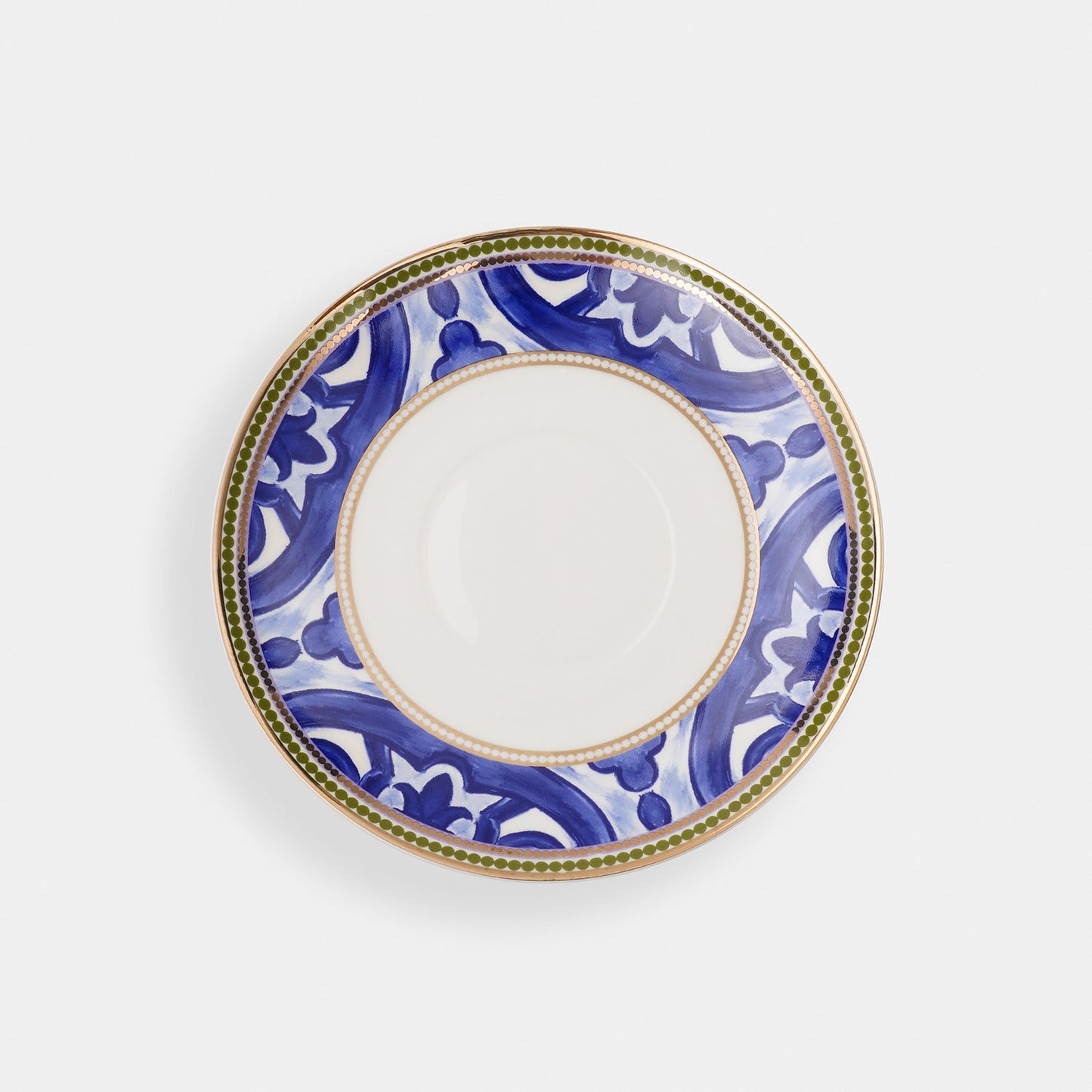 Set of 2 Blue Amalfi Print Tea Cups & Saucers