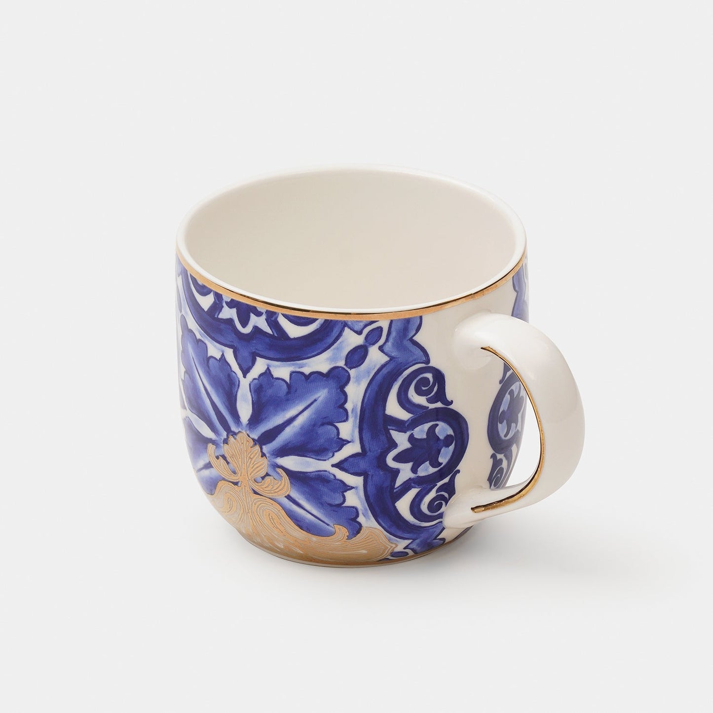 Set of 2 Blue Amalfi Print Coffee Mugs