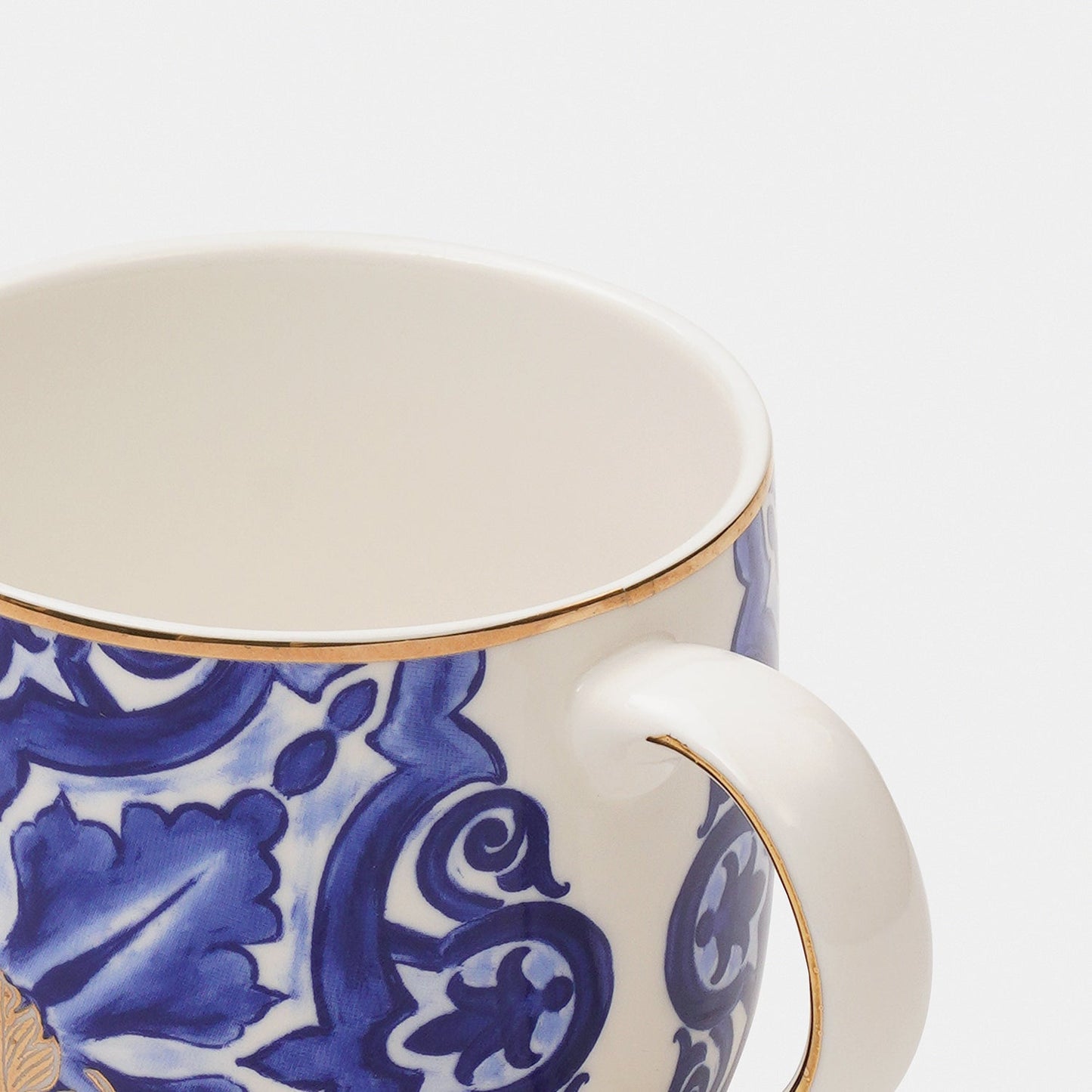 Set of 2 Blue Amalfi Print Coffee Mugs