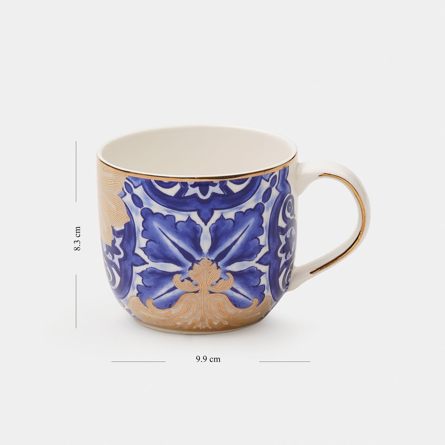 Set of 2 Blue Amalfi Print Coffee Mugs