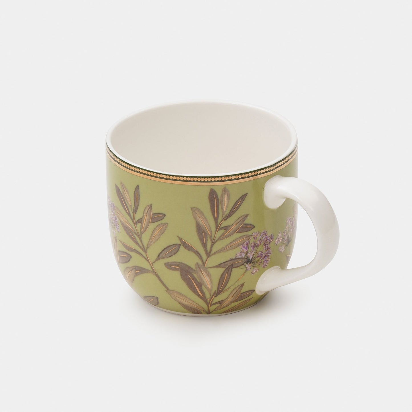 Set of 2 Green Pineapple Print Coffee Mugs