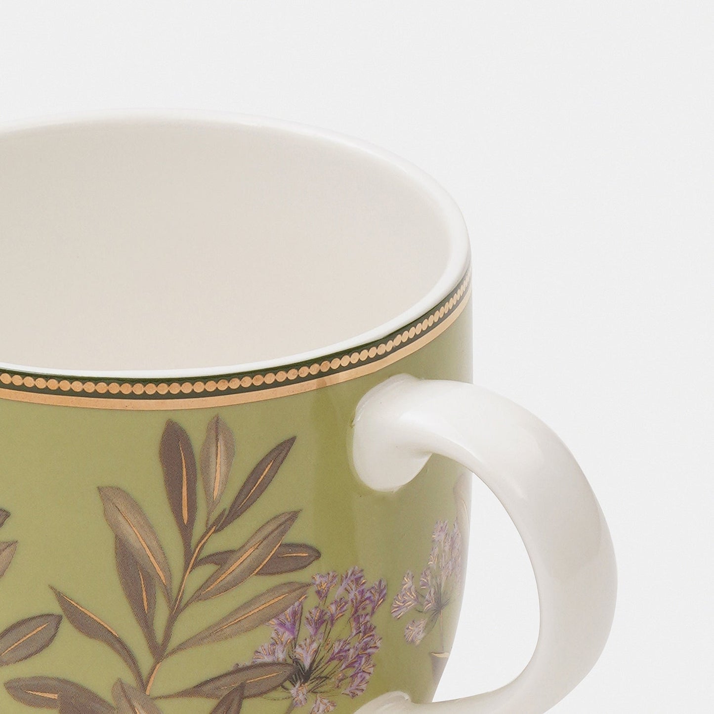 Set of 2 Green Pineapple Print Coffee Mugs