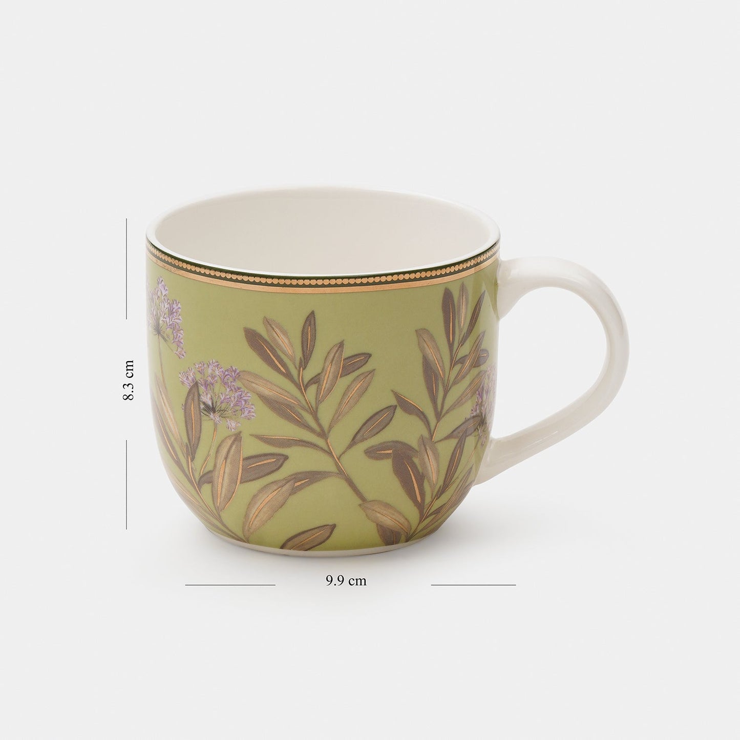 Set of 2 Green Pineapple Print Coffee Mugs