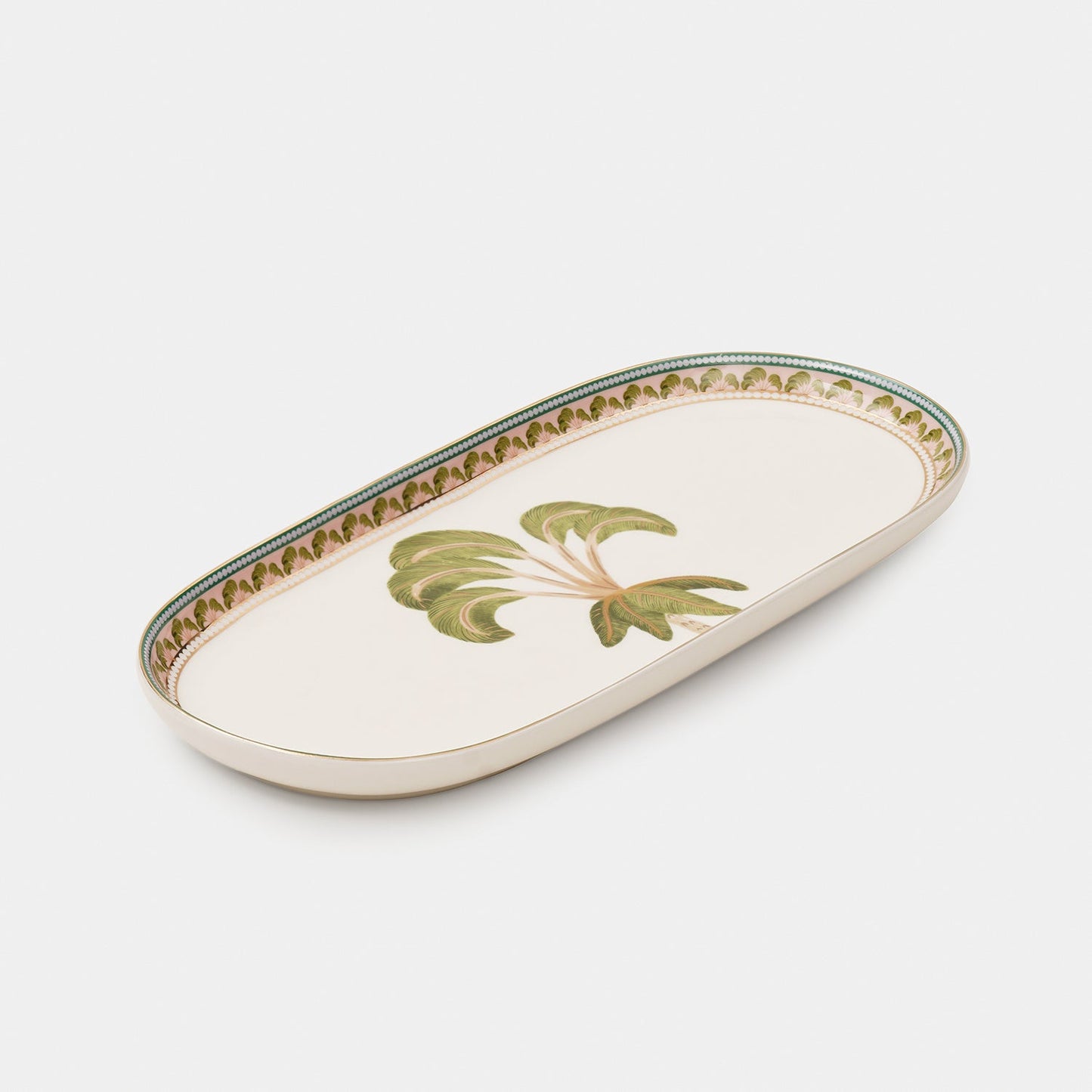 Set of 3 Green Solen Print Platter & Bowls