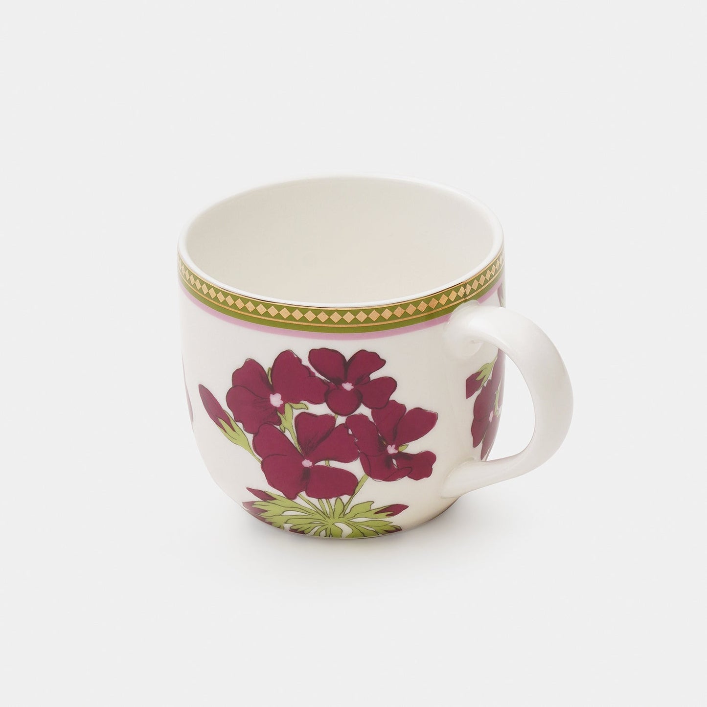 Set of 2 Red & Green Rosabay Print Coffee Mugs