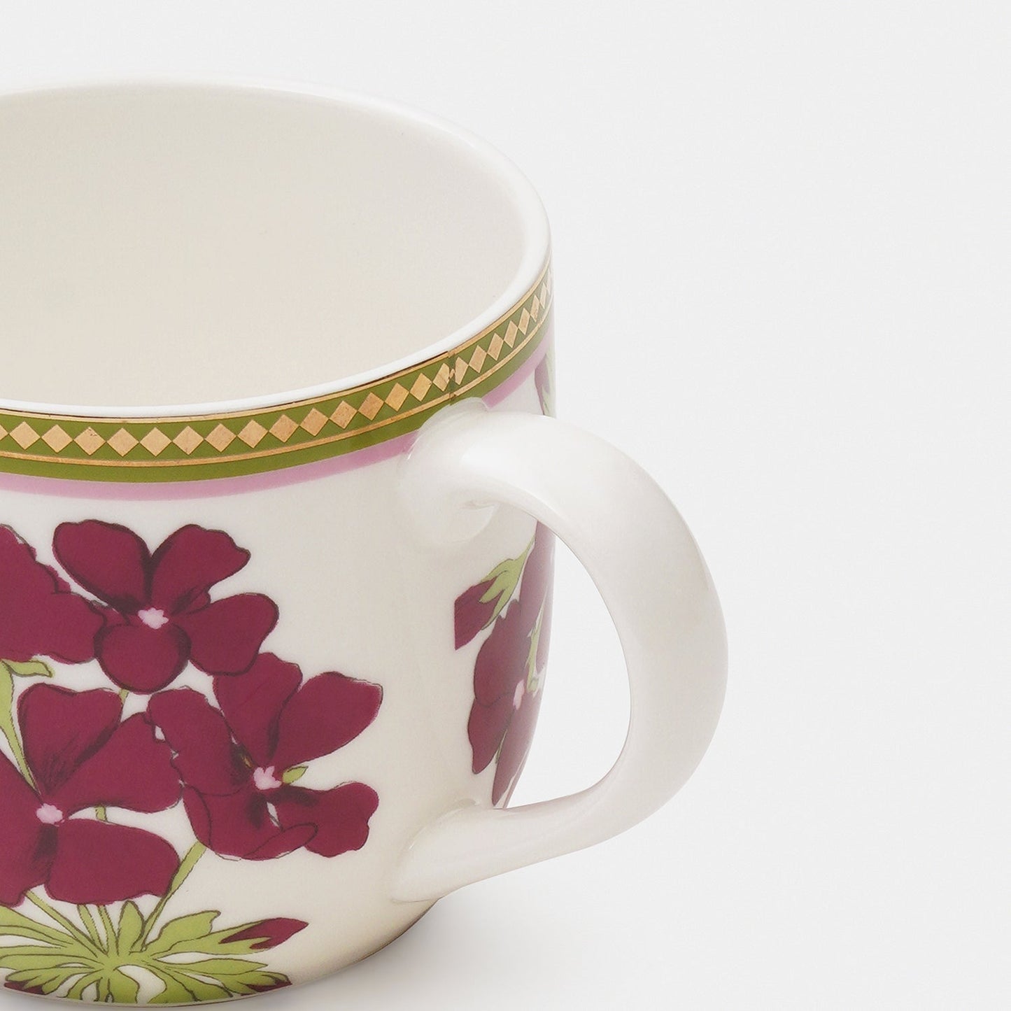 Set of 2 Red & Green Rosabay Print Coffee Mugs